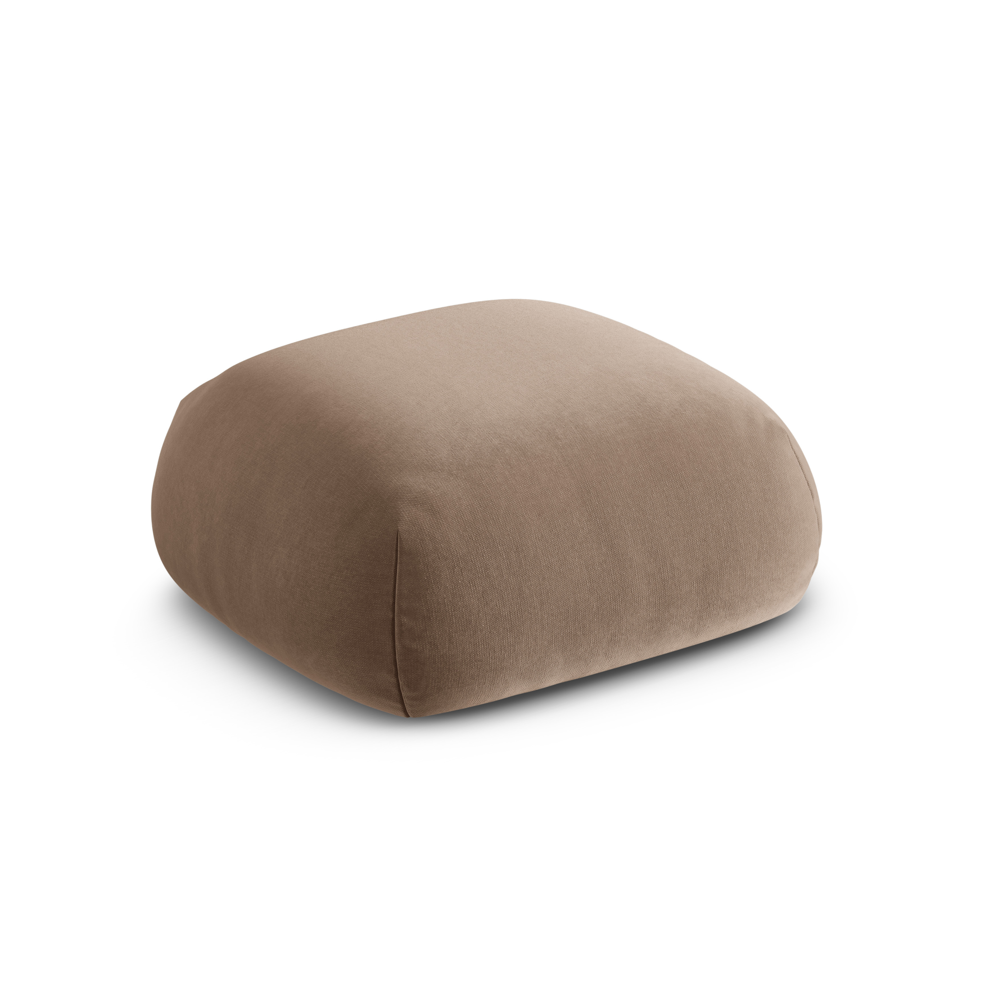 Velvet pouf ROGER dark beige