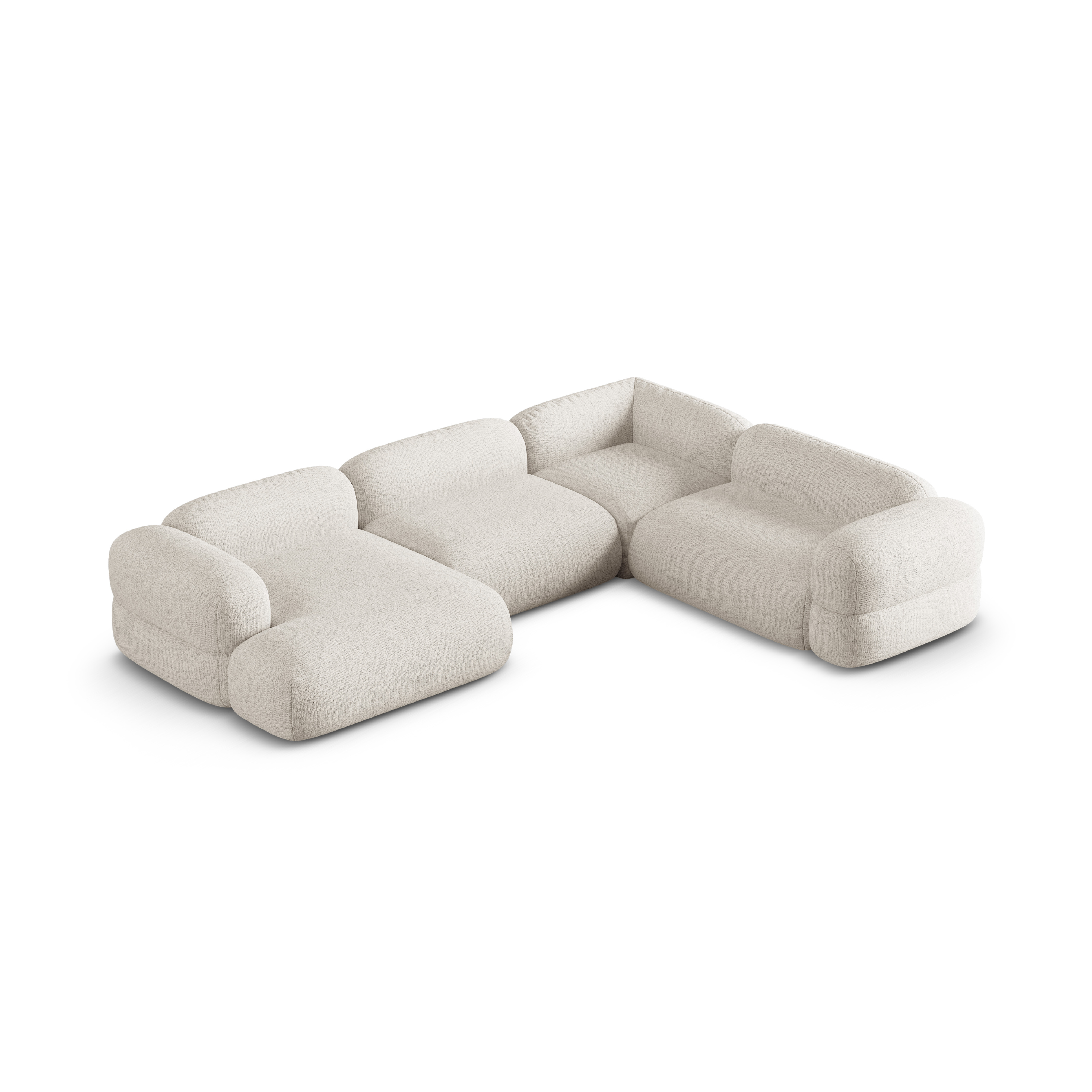 U-förmiger Ecksofa rechts ROGER beige Chenille