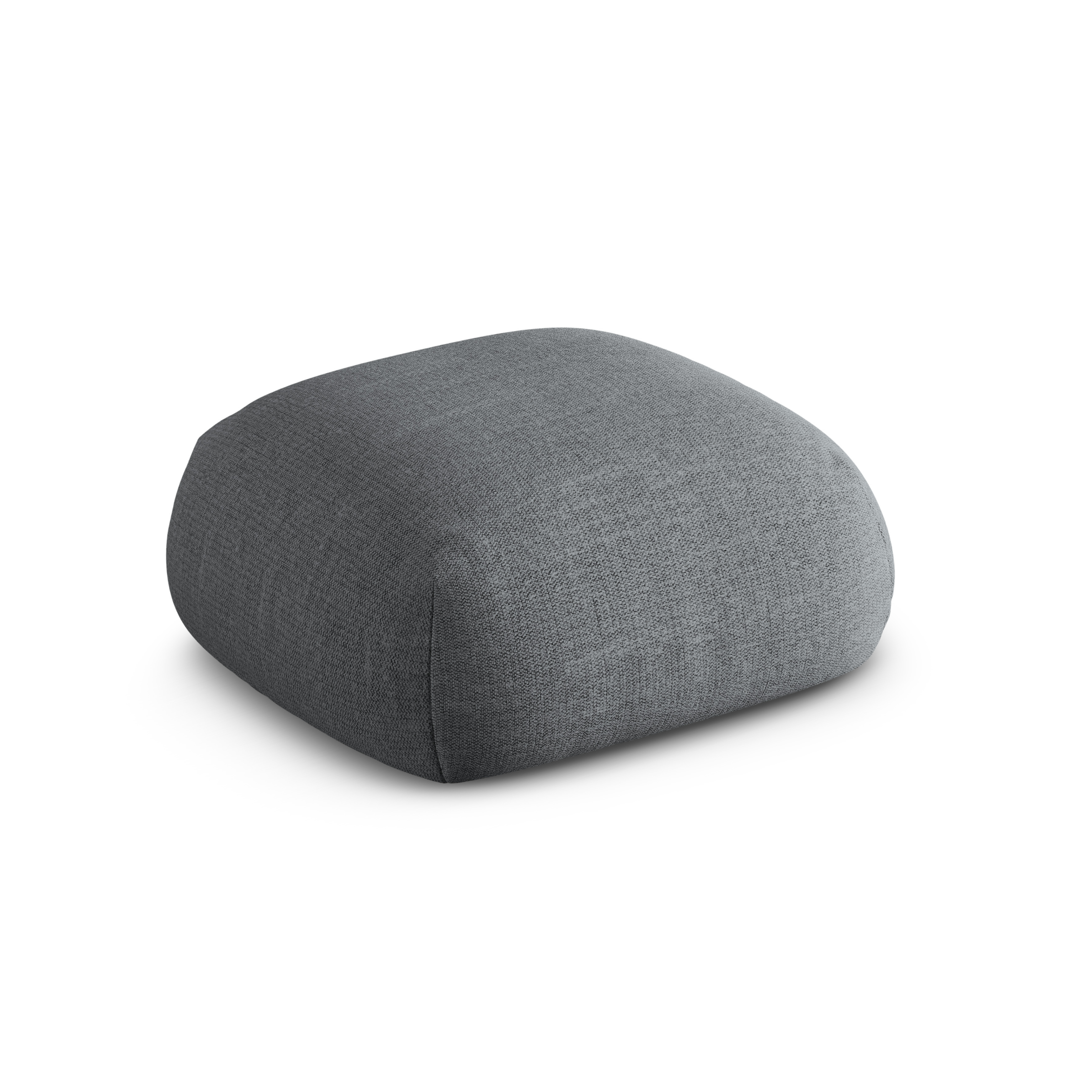 ROGER Gray Chenille Pouf