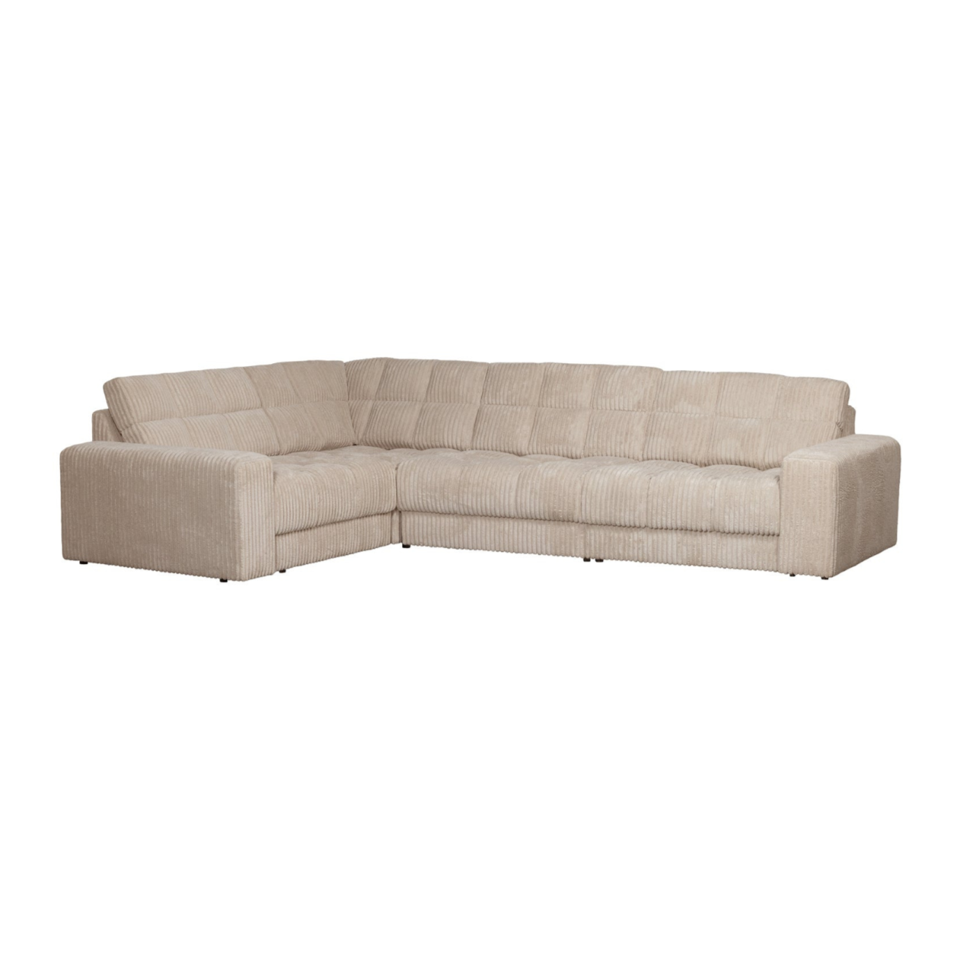 Linksseitiges Ecksofa SECOND DATE in beigem Cordstoff