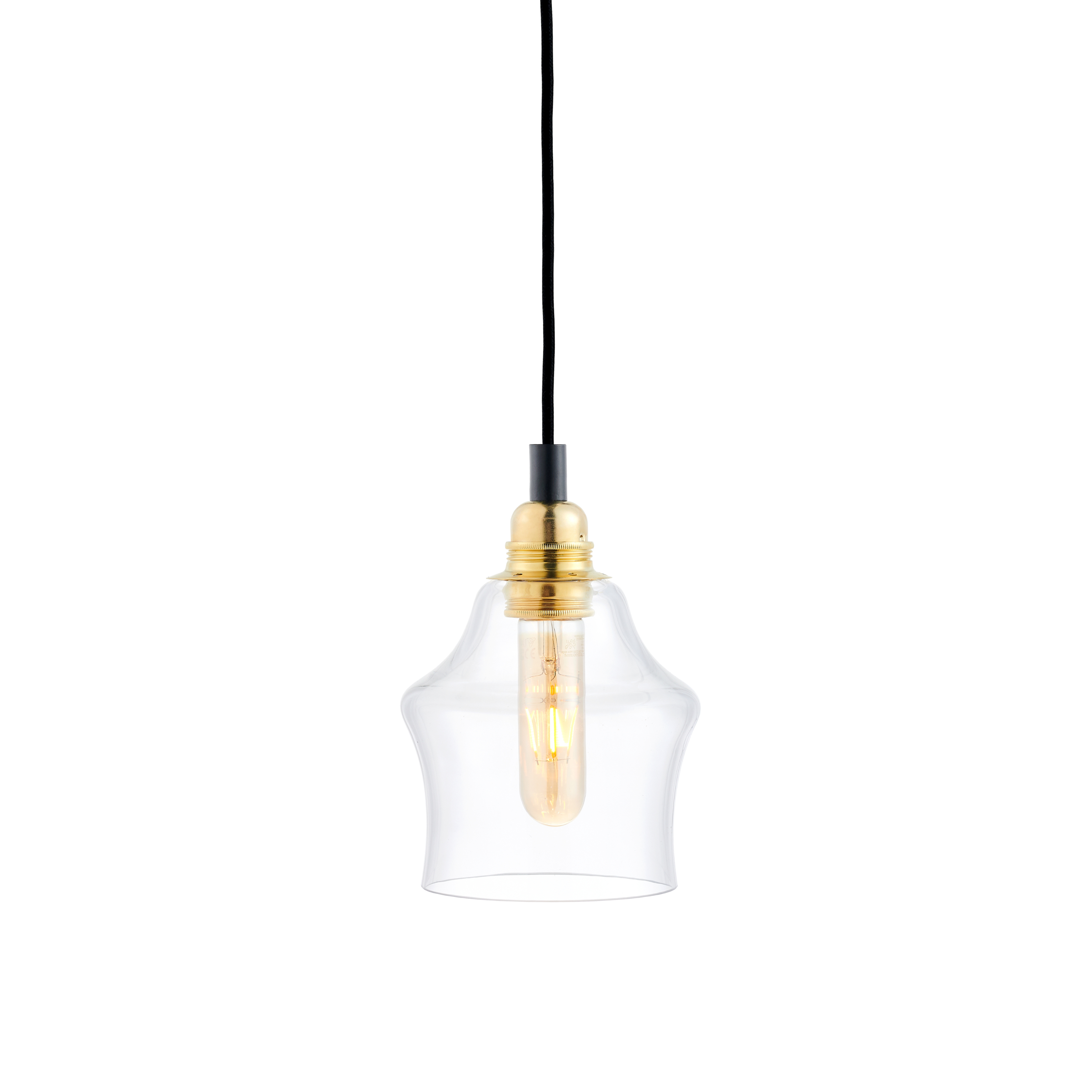 LONGIS II transparent pendant lamp with gold