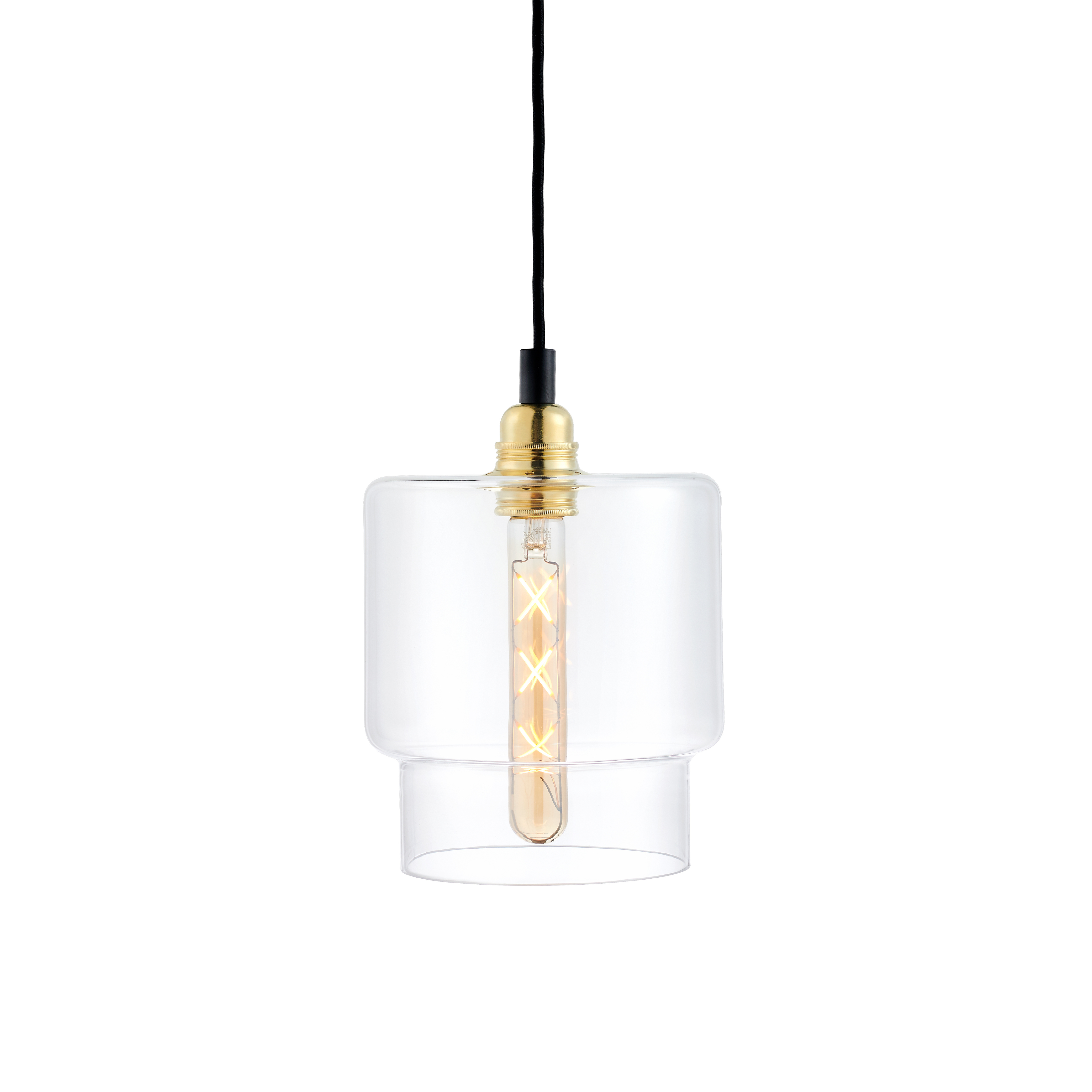 LONGIS IV transparent pendant lamp with gold