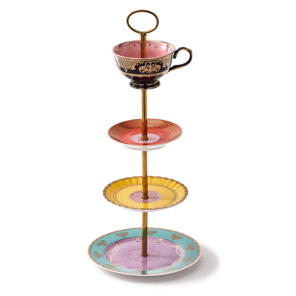 GRANDPA HIGH TEA SET farbige Porzellanplatte