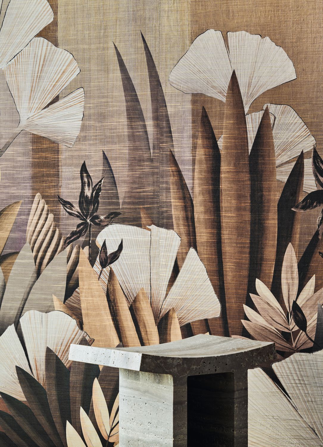 Plant-themed mural ICHO straw