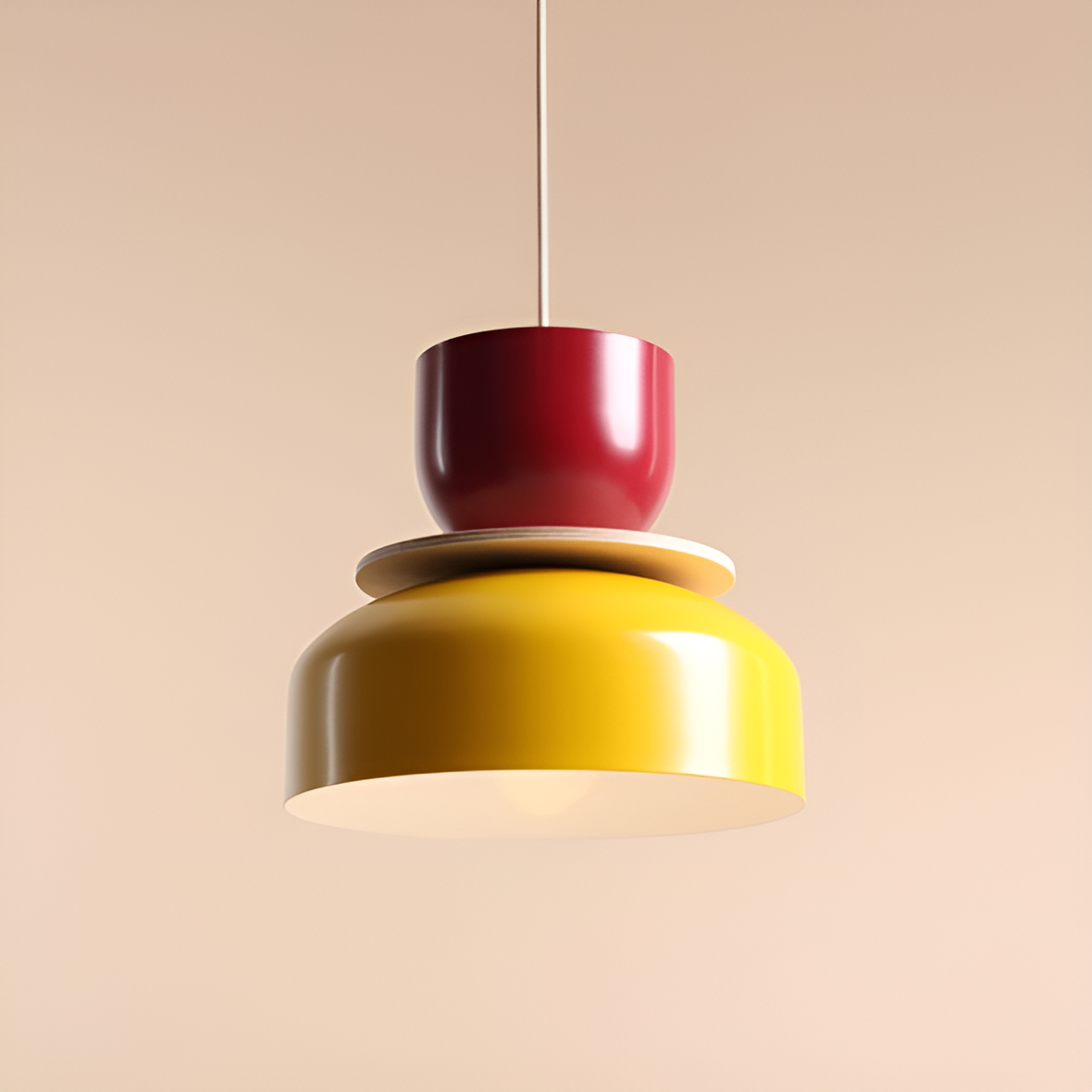 Hanging lamp for burgundy with yellow
