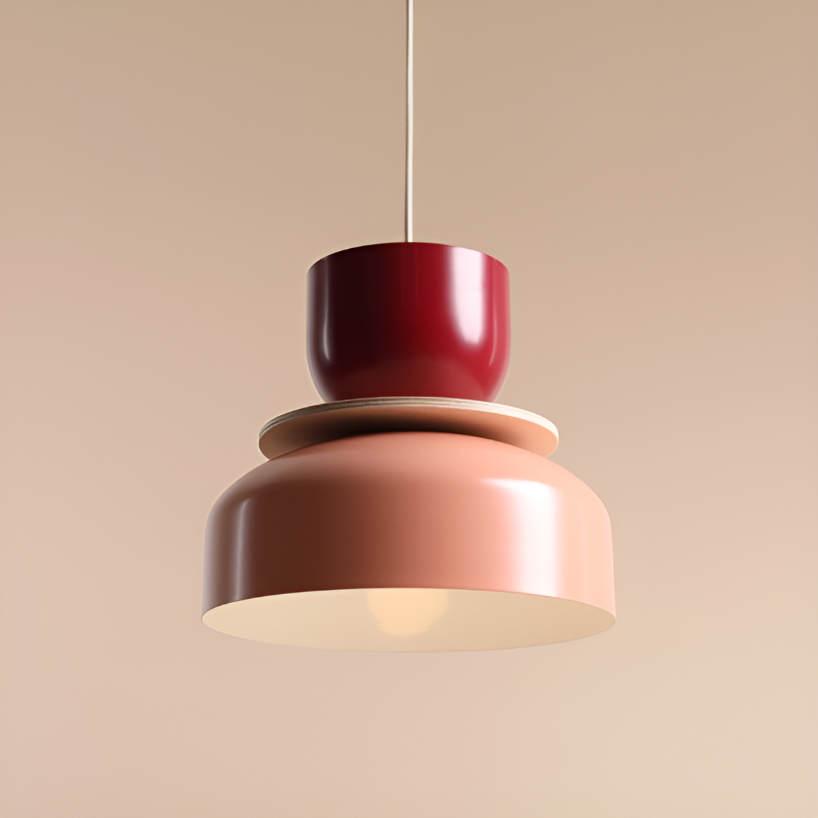 Hanging lamp for burgundy with coral