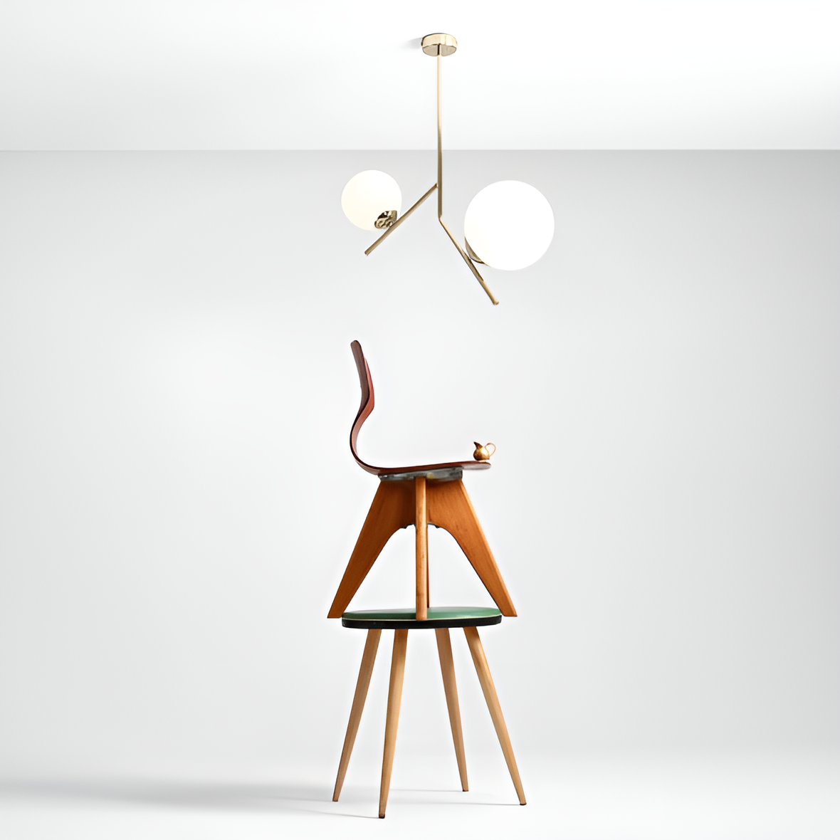 GALLIA DUO Gold Two-Point Ceiling Light