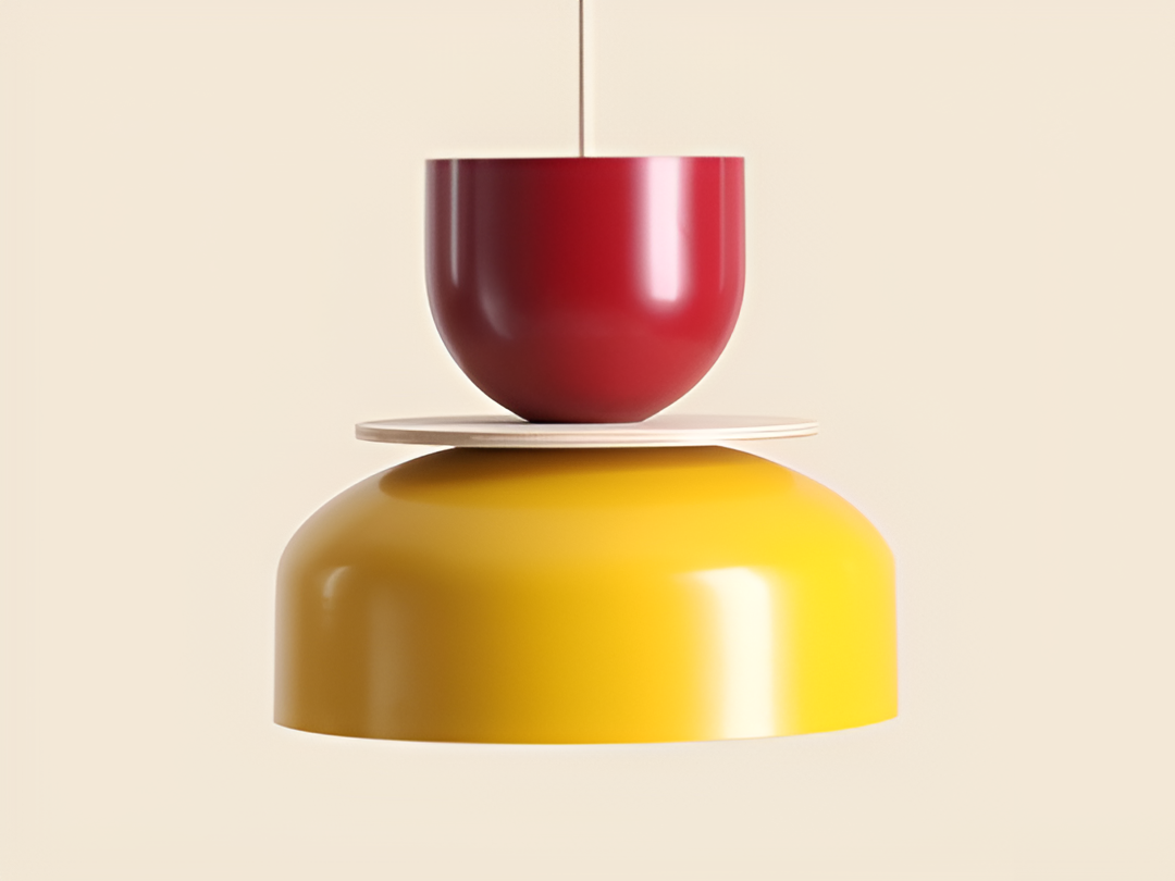 Hanging lamp for burgundy with yellow