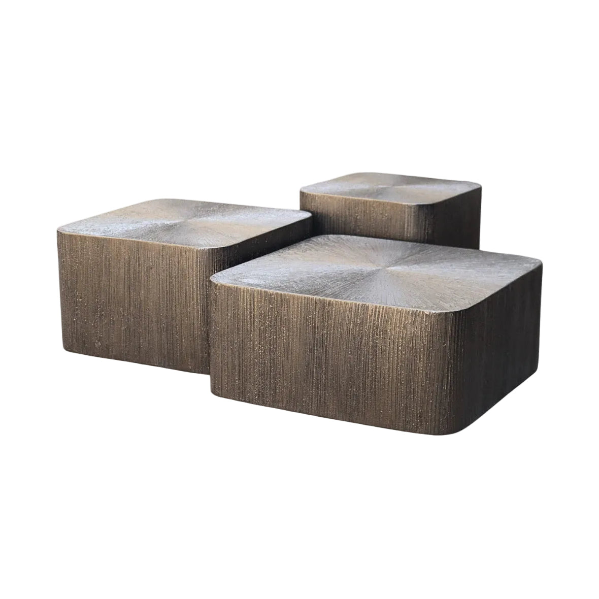 Kaffeetisch-Set CUBES braun-gold