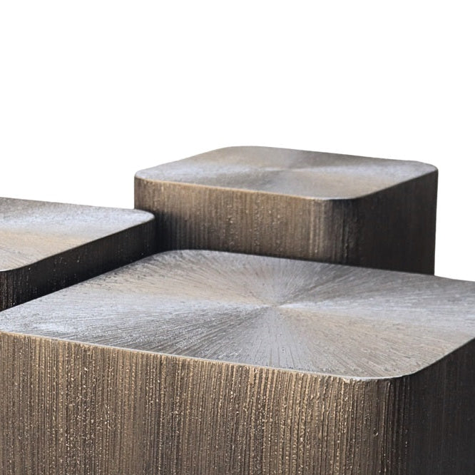 Kaffeetisch-Set CUBES braun-gold