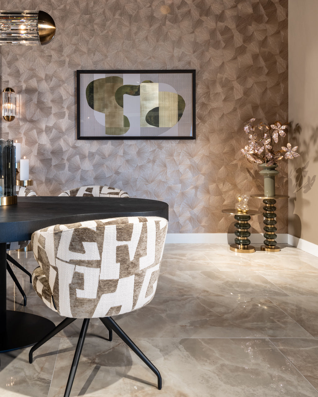 Krzesło obrotowe MILLY jasnobrązowy z czarną podstawą