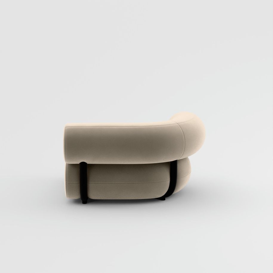 Modulares Sofa -Fett - links -Handmodul gepolstert