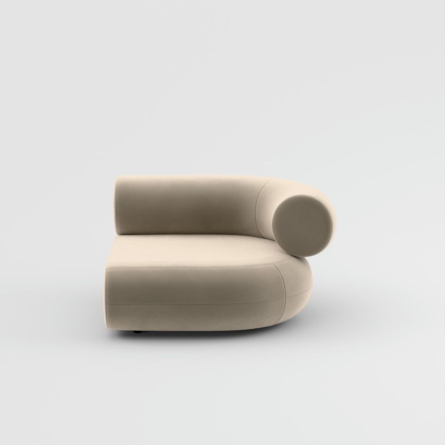 Fettmodulares Sofa - rechts gepolstertes Modul mit rechtsem Handel