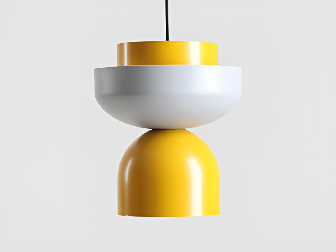 Hanging lamp yellow with gray