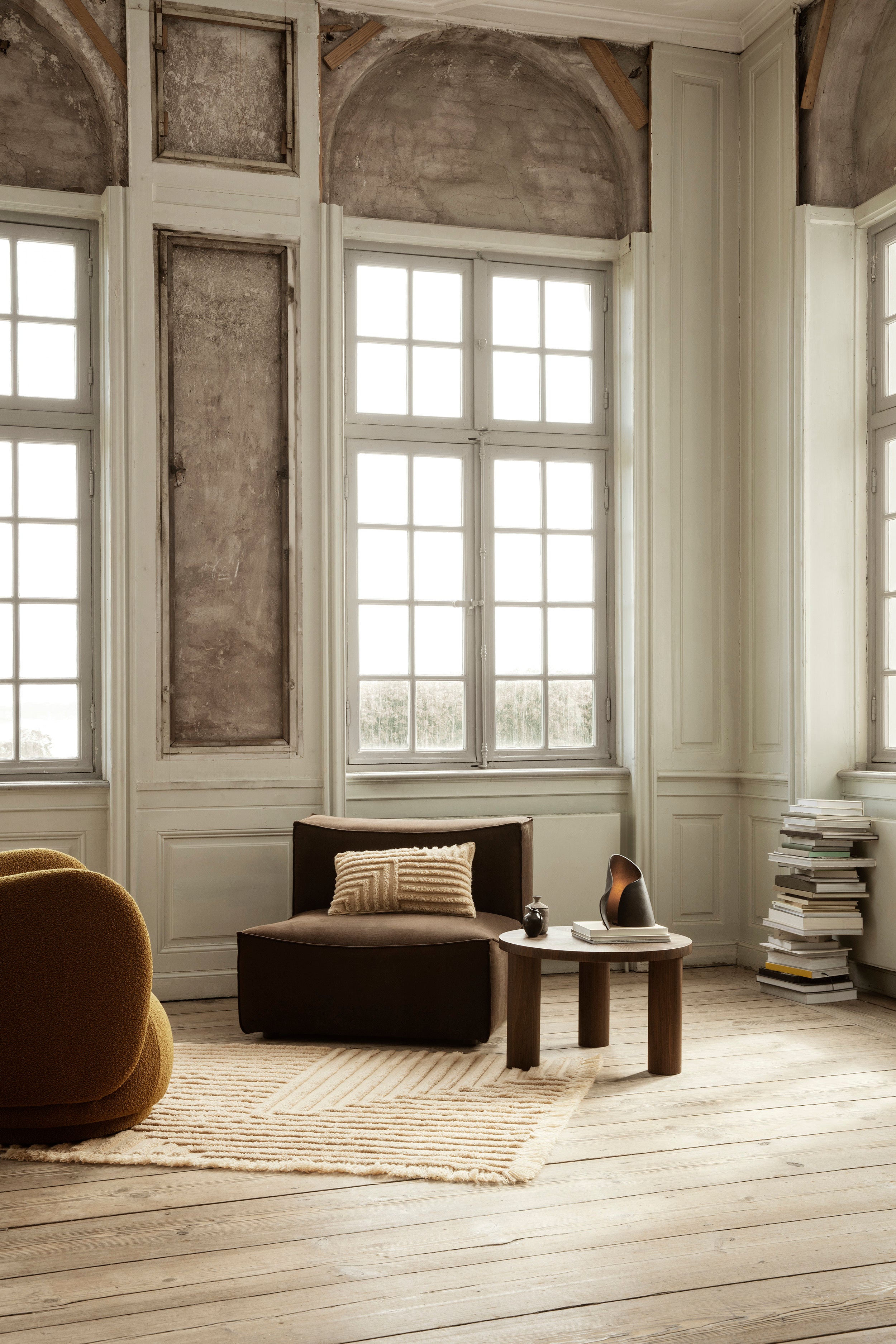 Dekokissen CREASE WOOL REKTANGULAR sandfarben