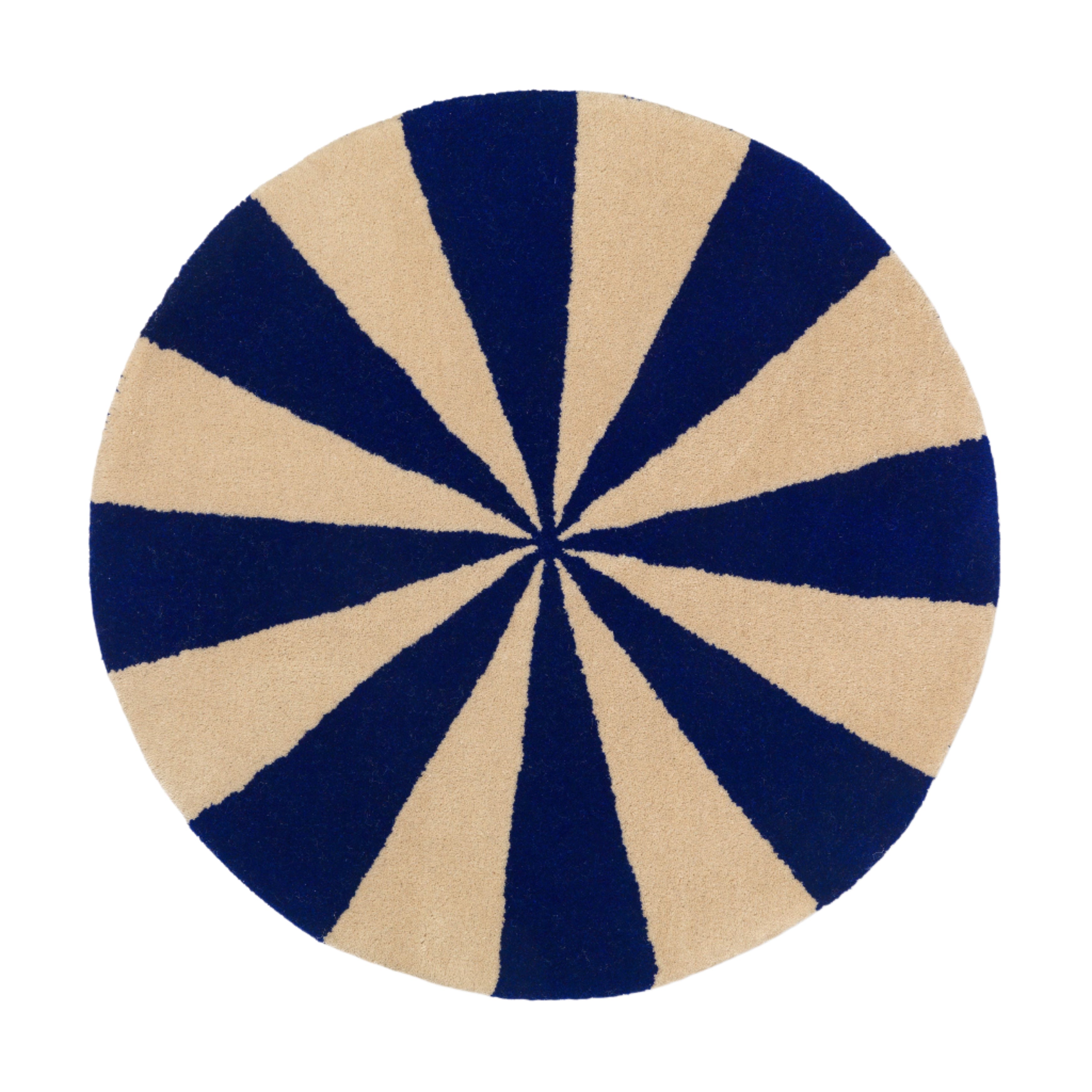 Round rug ARCH blue with beige