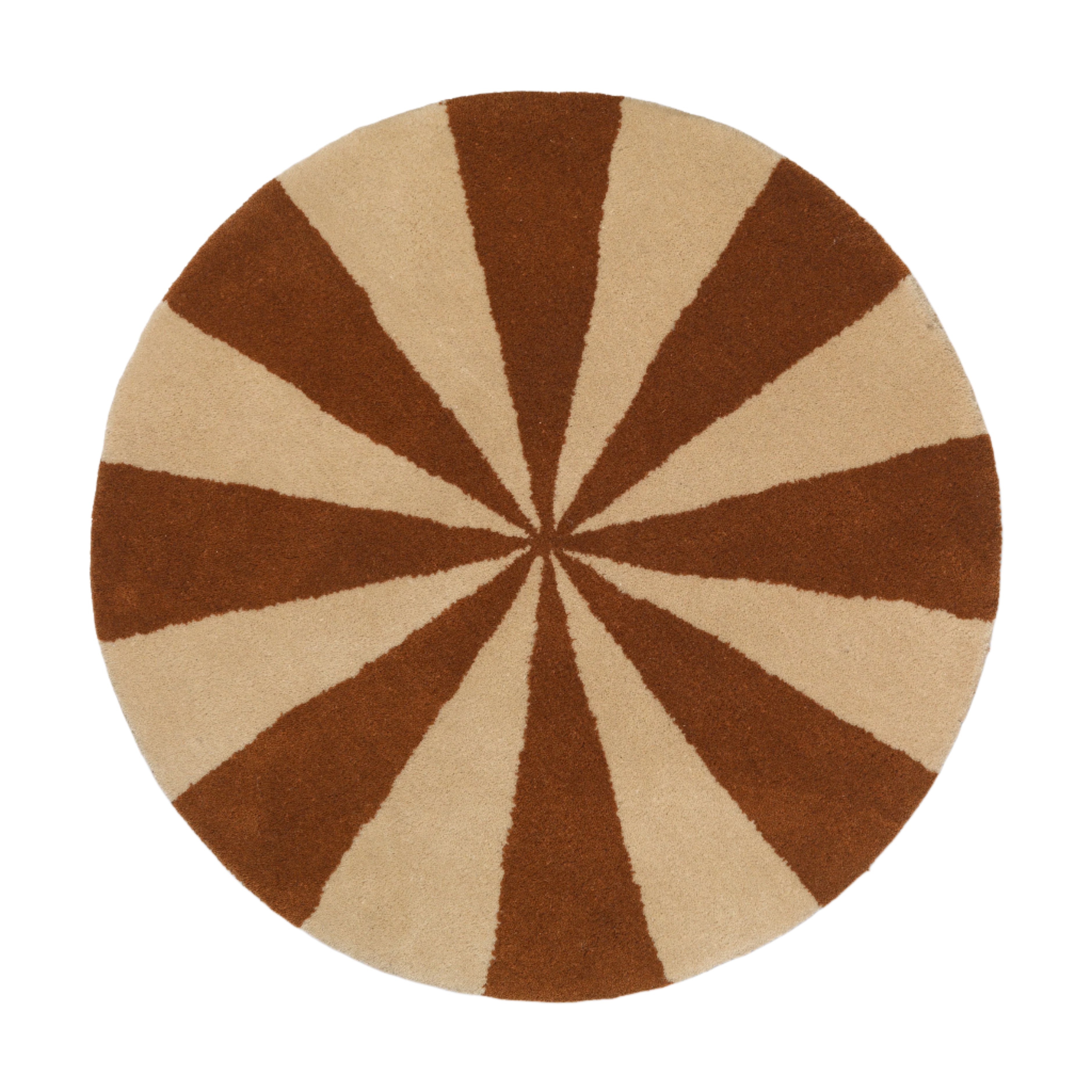 ARCH runder Teppich Ziegel mit Dunkelbeige