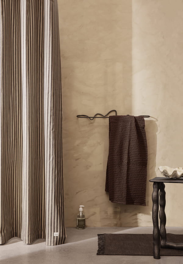 Duschvorhang CHAMBRAY grau mit beige