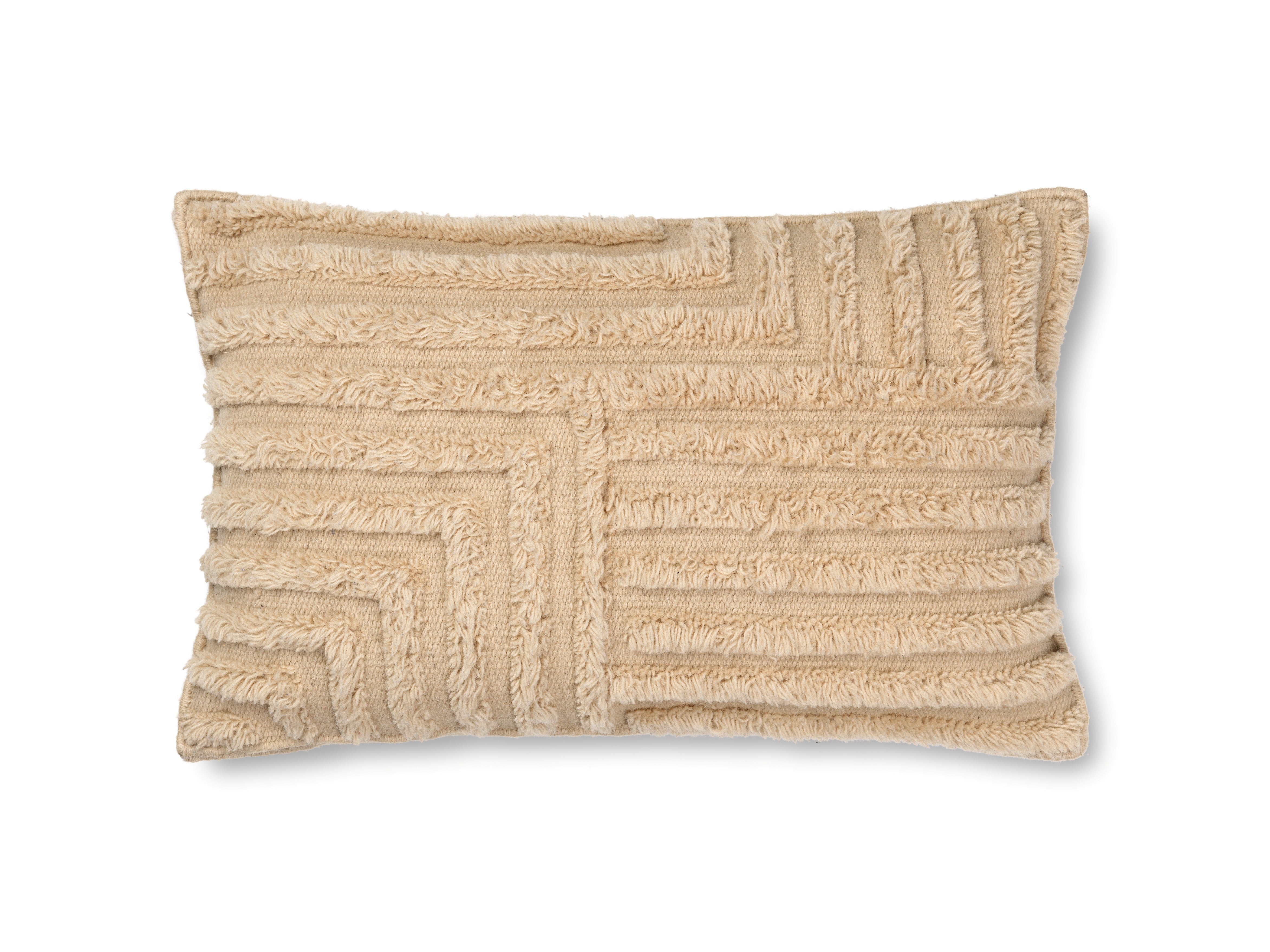 Dekokissen CREASE WOOL REKTANGULAR sandfarben