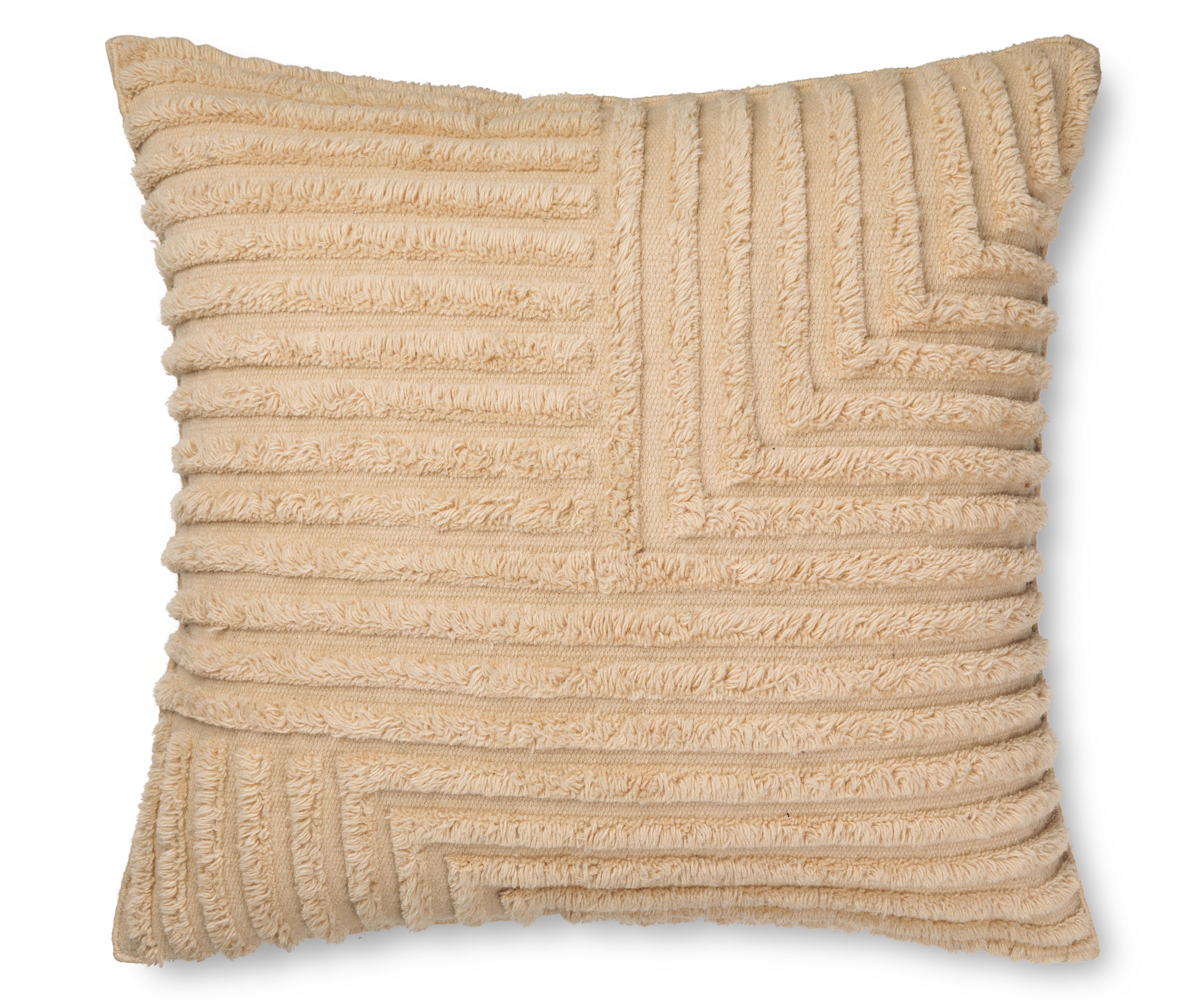 Dekokissen CREASE WOOL sandfarben