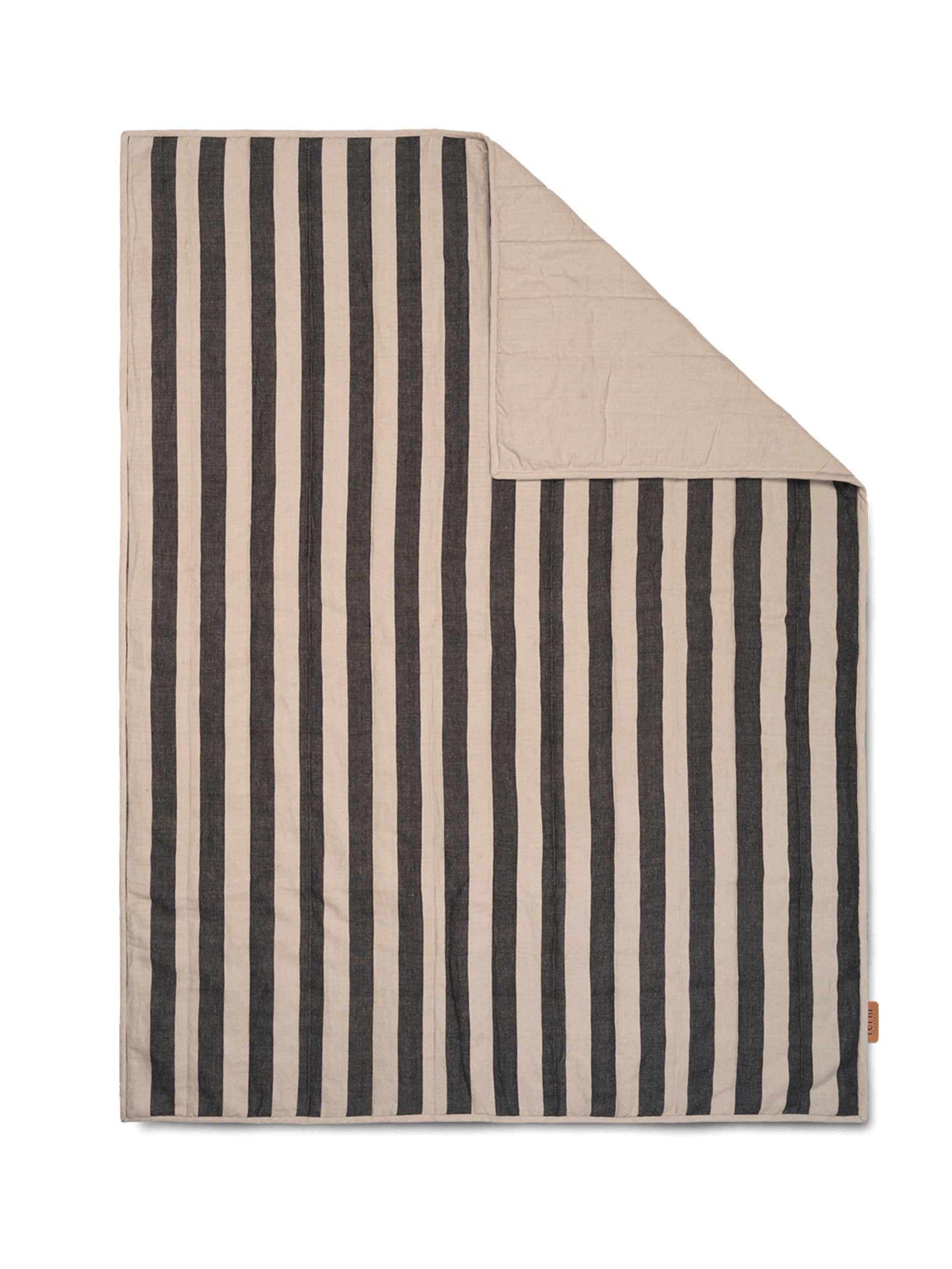 GRAND bedspread in sand with black stripes
