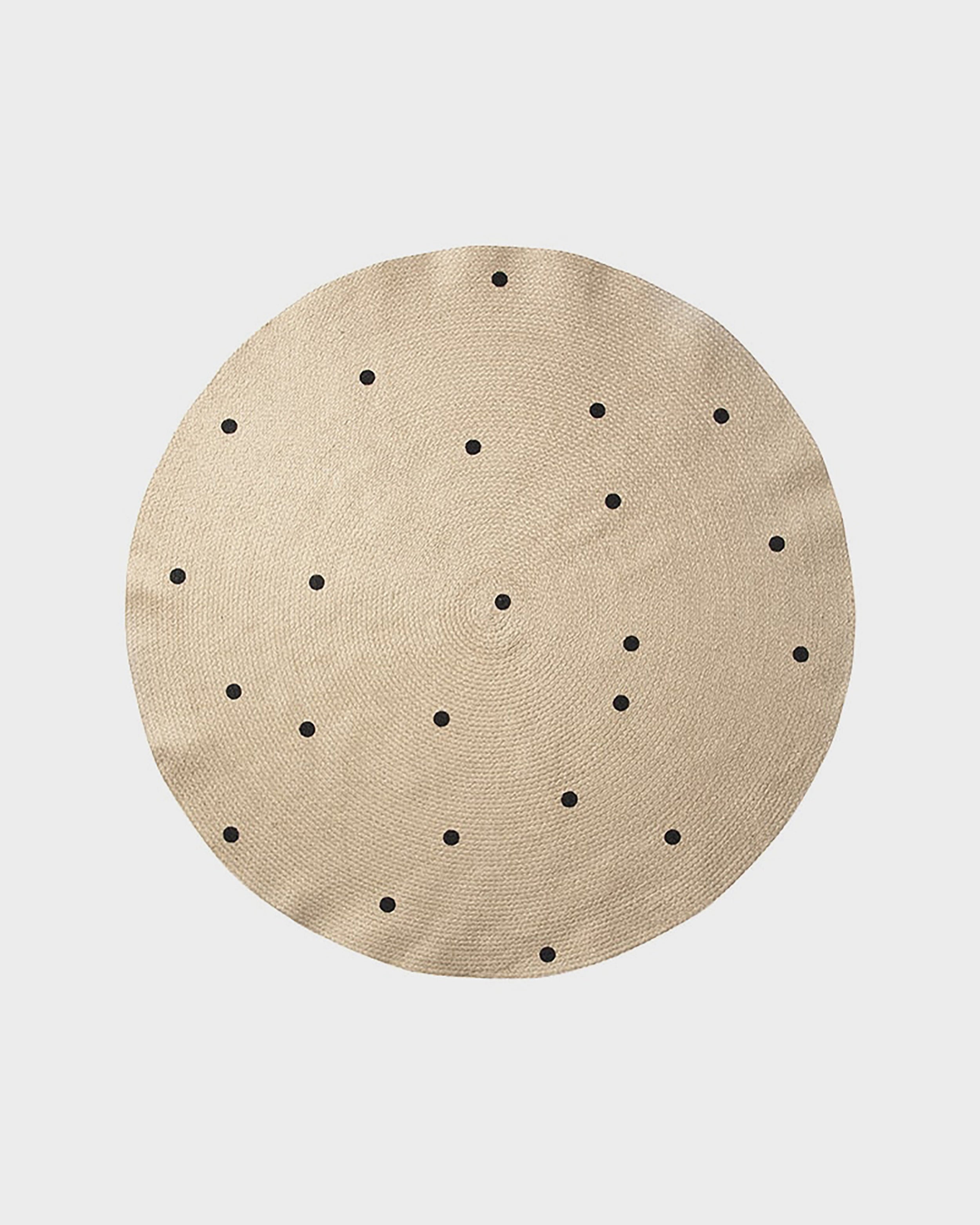 BLACK DOTS Jute-Punktteppich