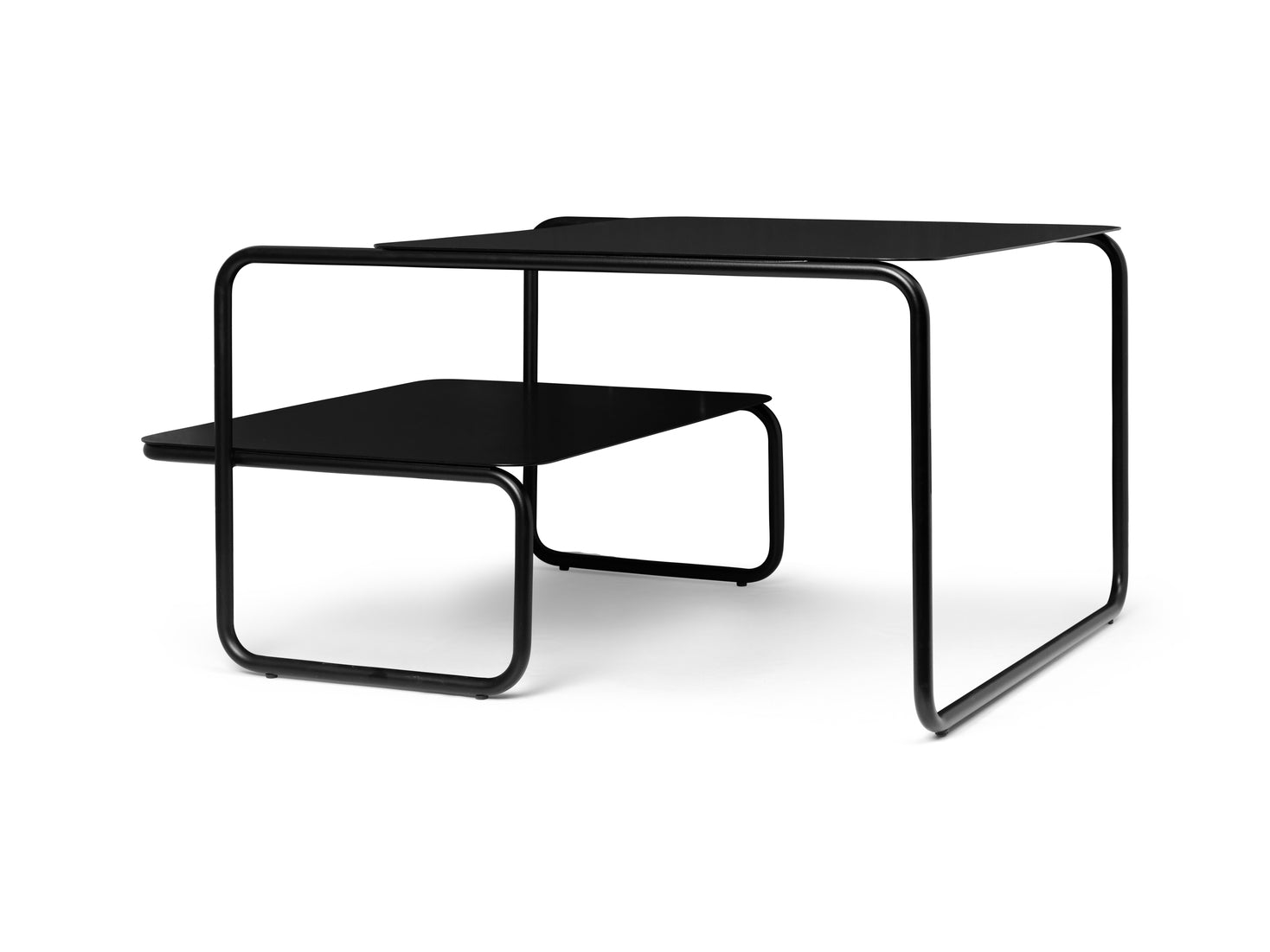 Level black coffee table
