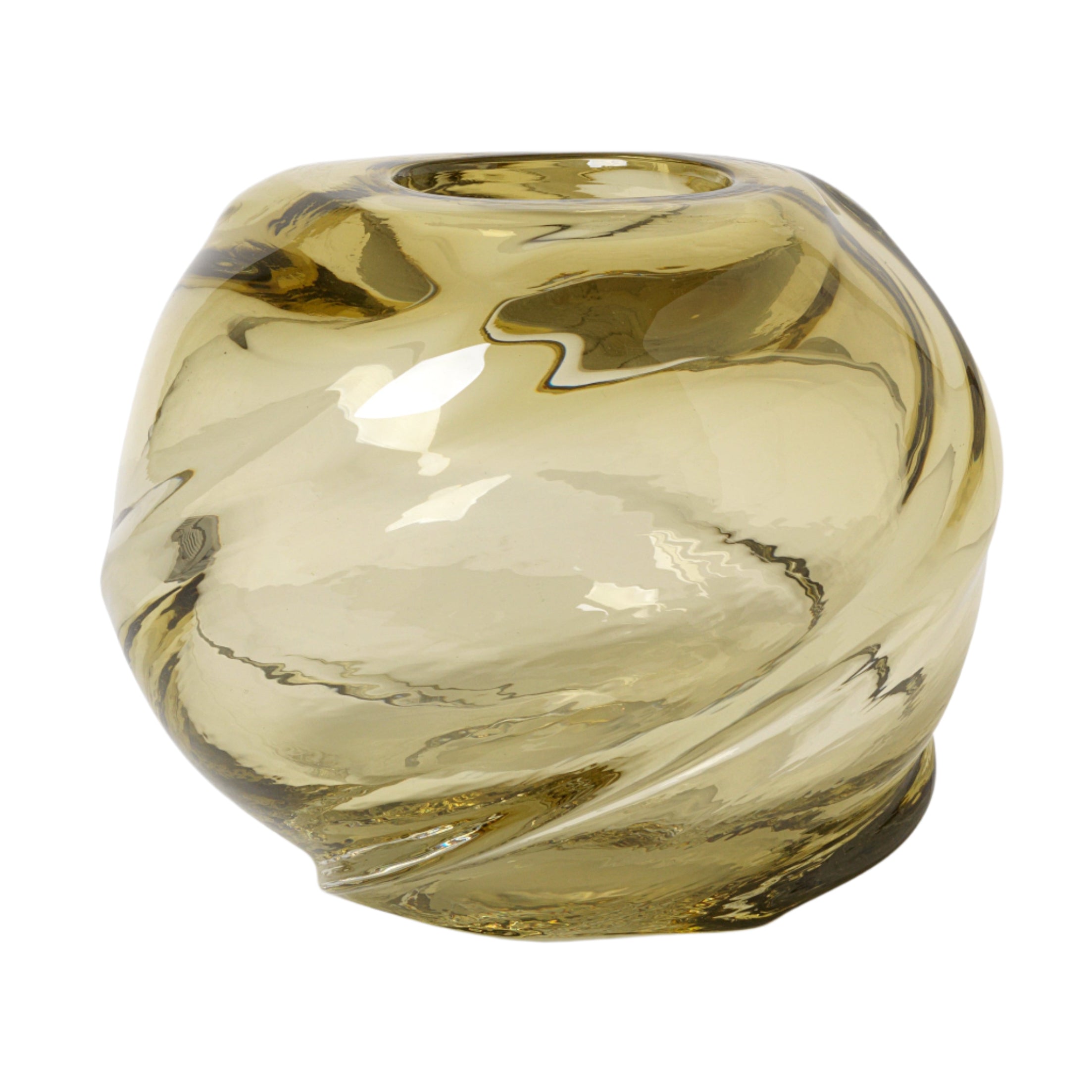WATER ROUND SWIRL vase in light yellow