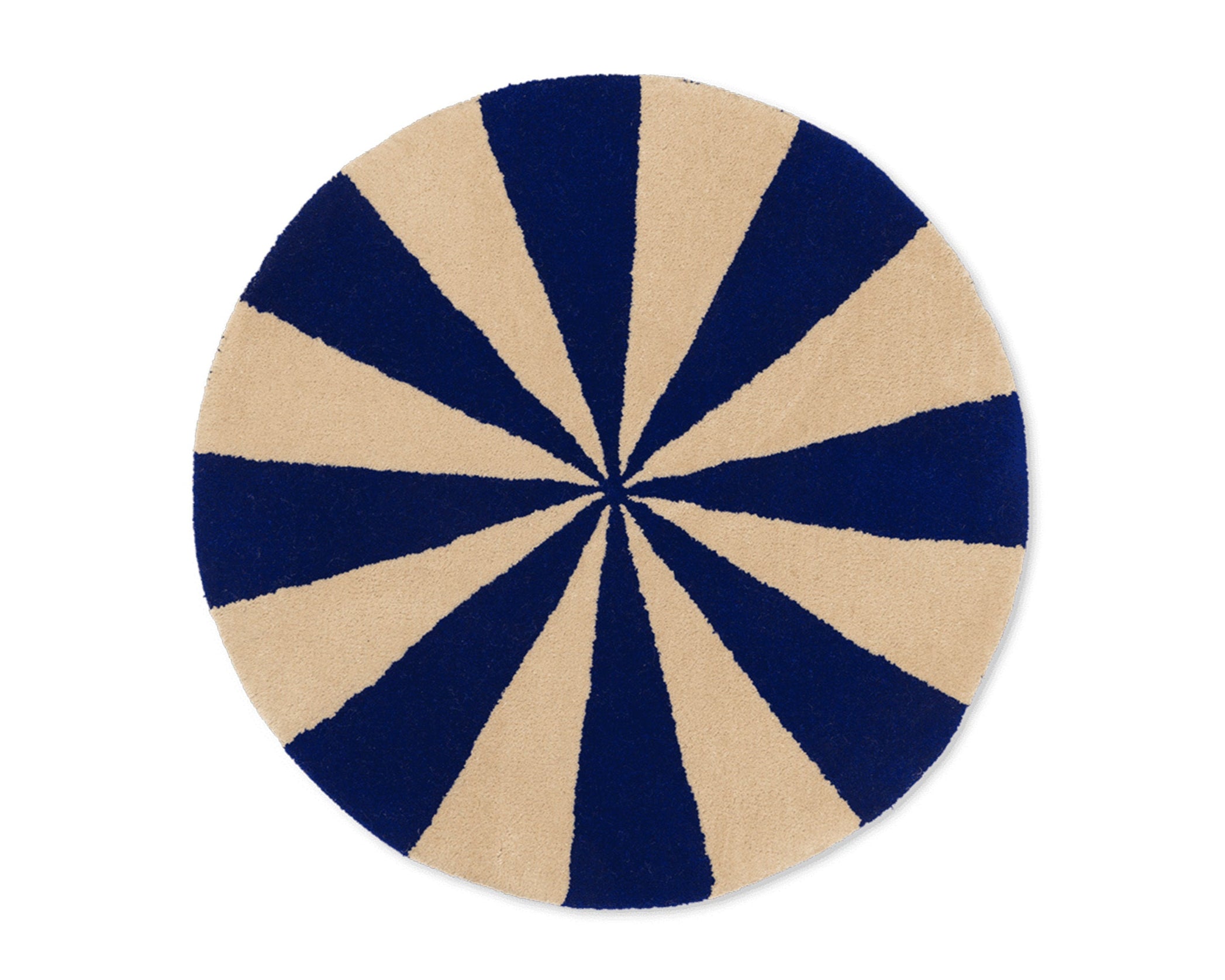 Round rug ARCH blue with beige