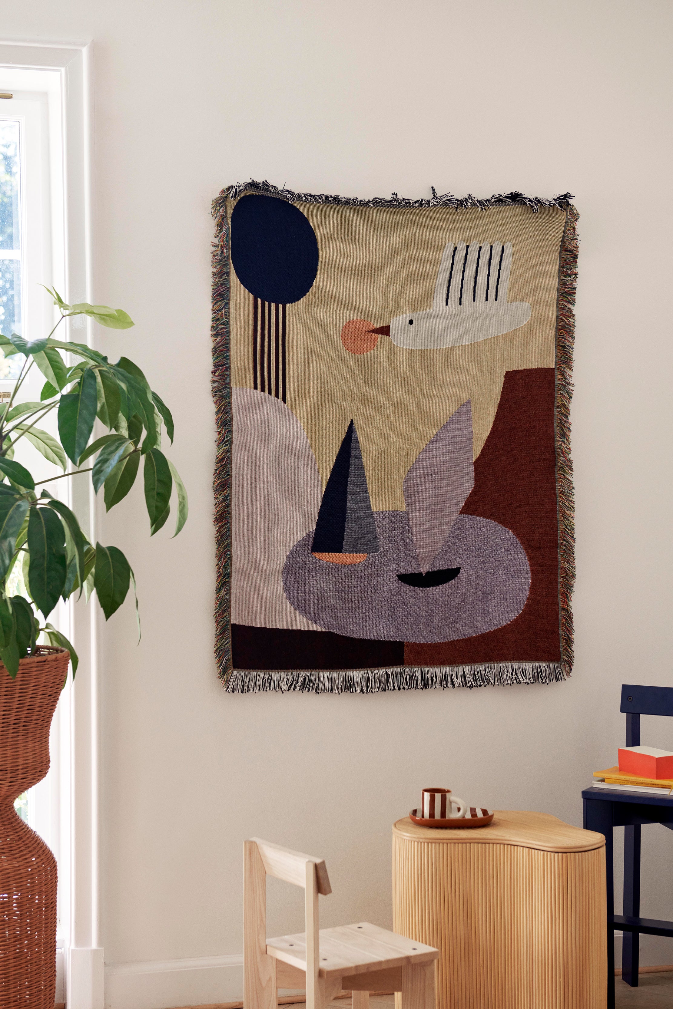 BIRD TAPESTRY bedspread organic cotton