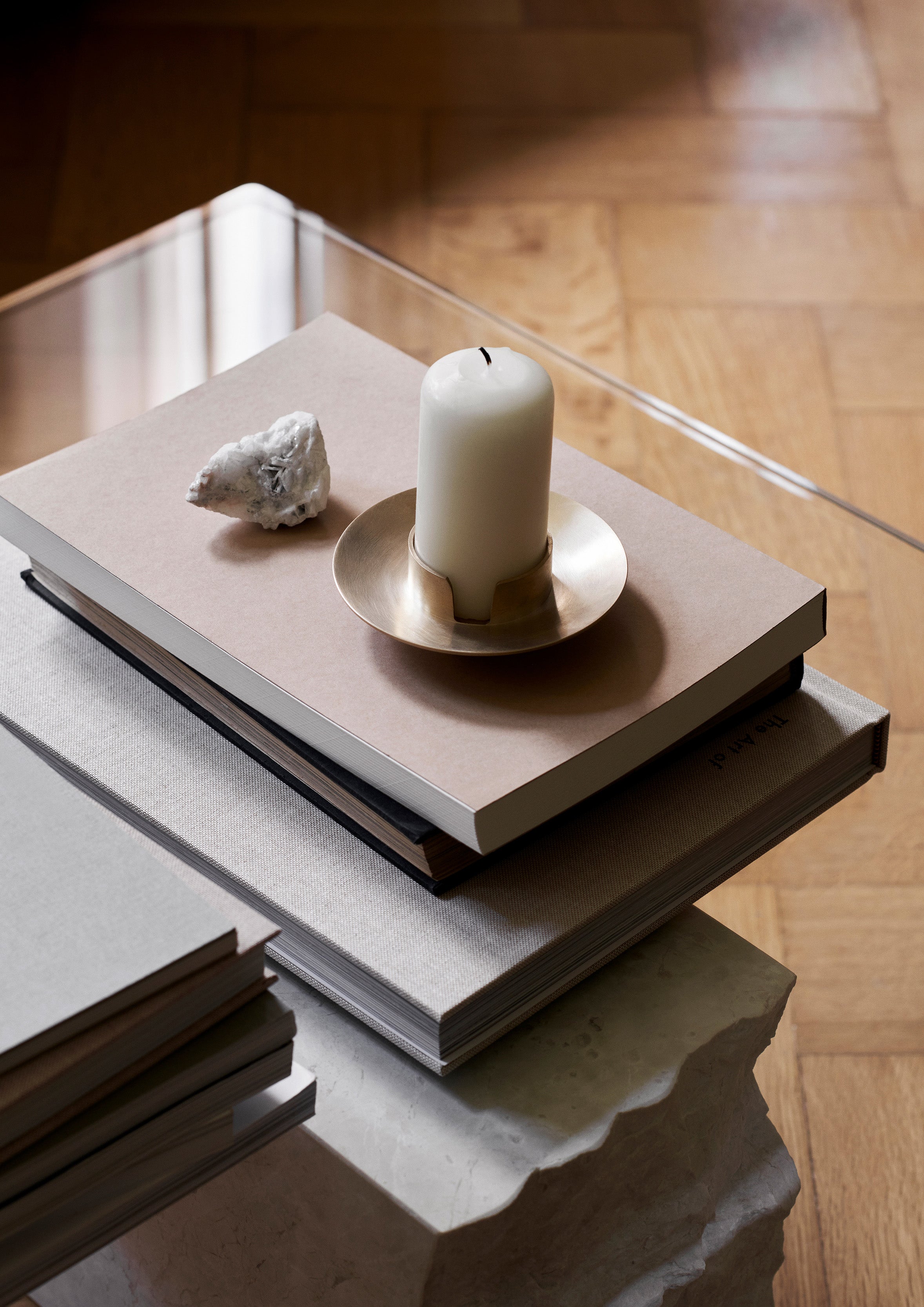 BLOCK brass candle holder