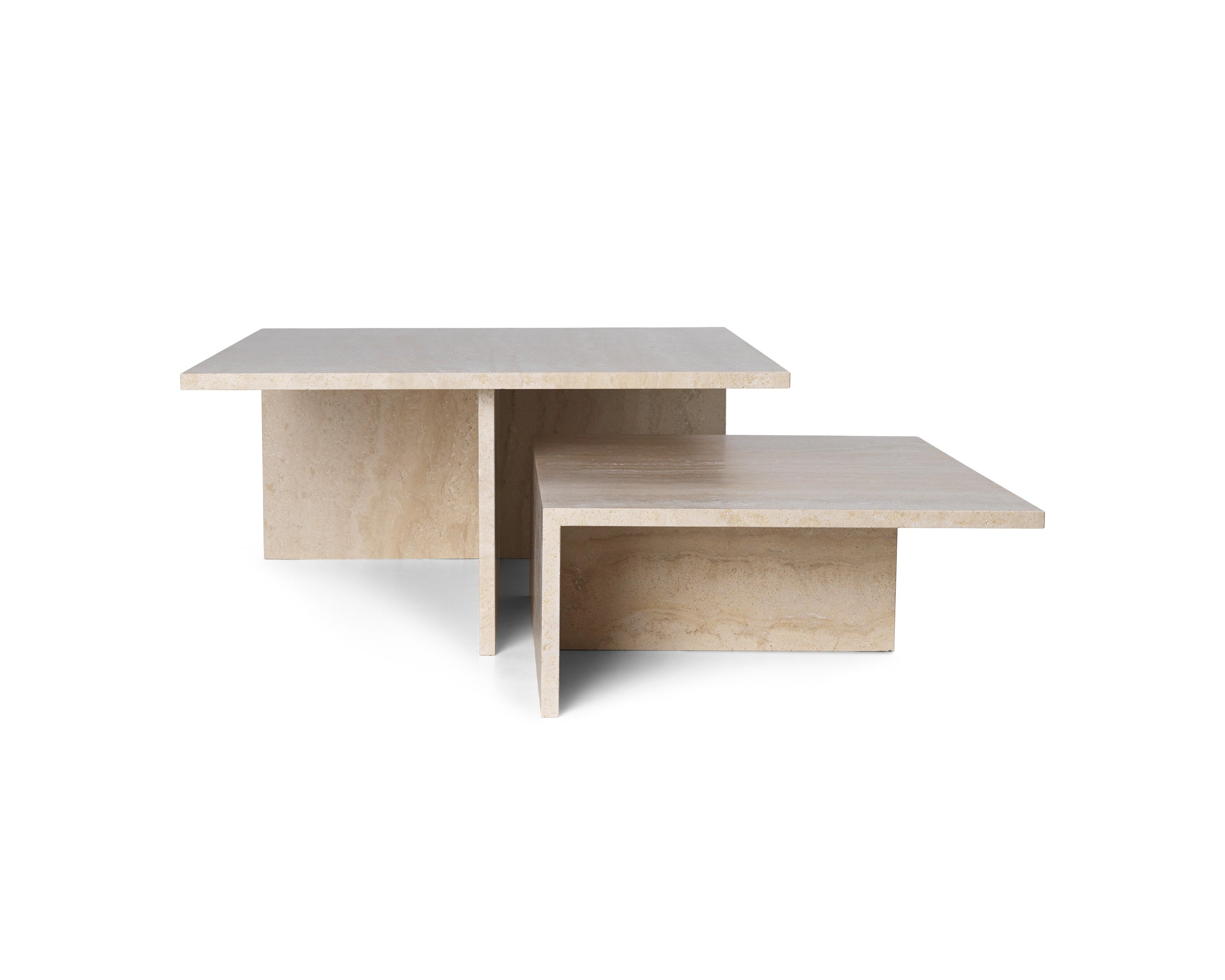 DISTINCT GRANDE DUO Travertin Couchtisch-Set