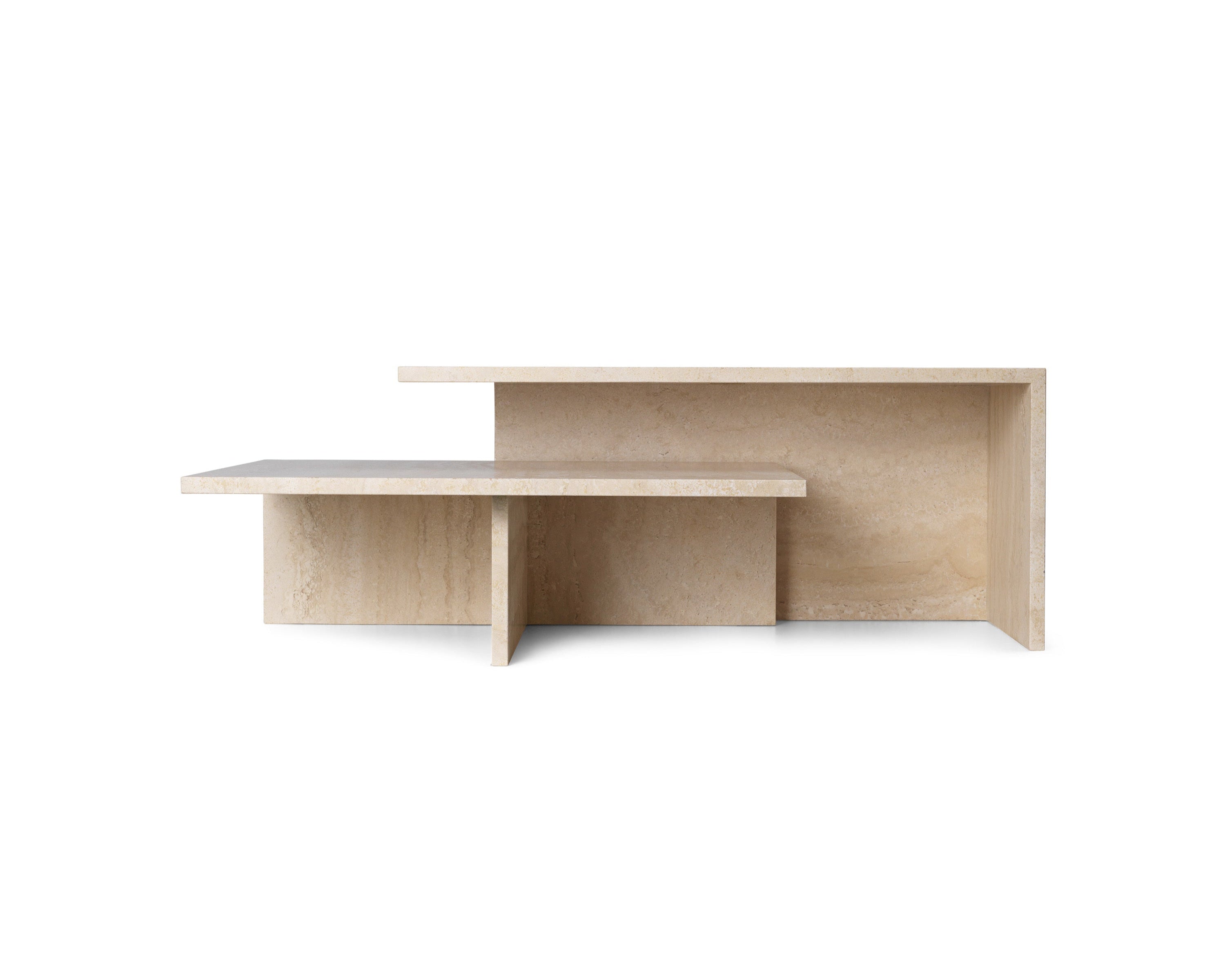DISTINCT GRANDE DUO Travertin Couchtisch-Set