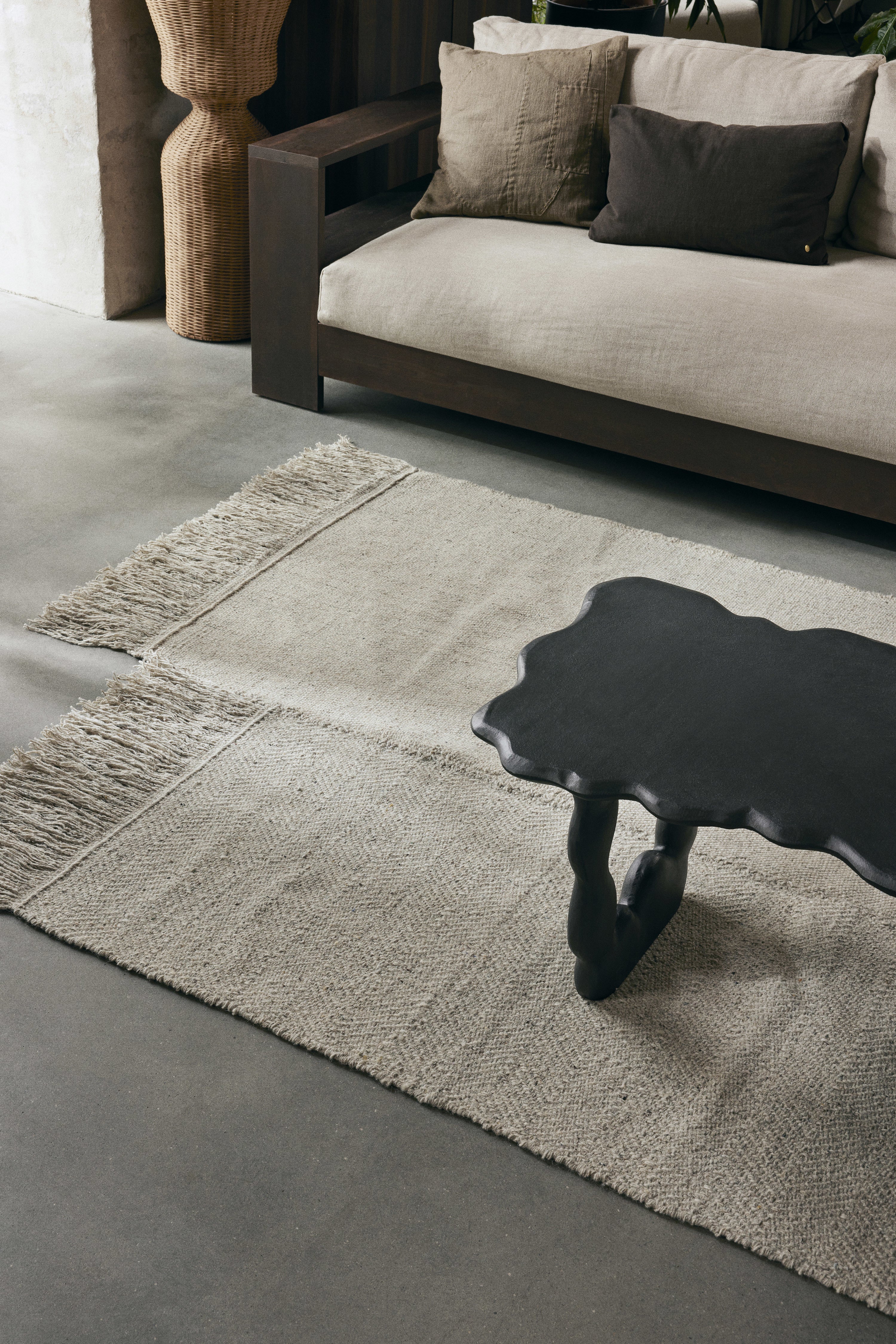 ALTER Teppich grau-beige Wolle