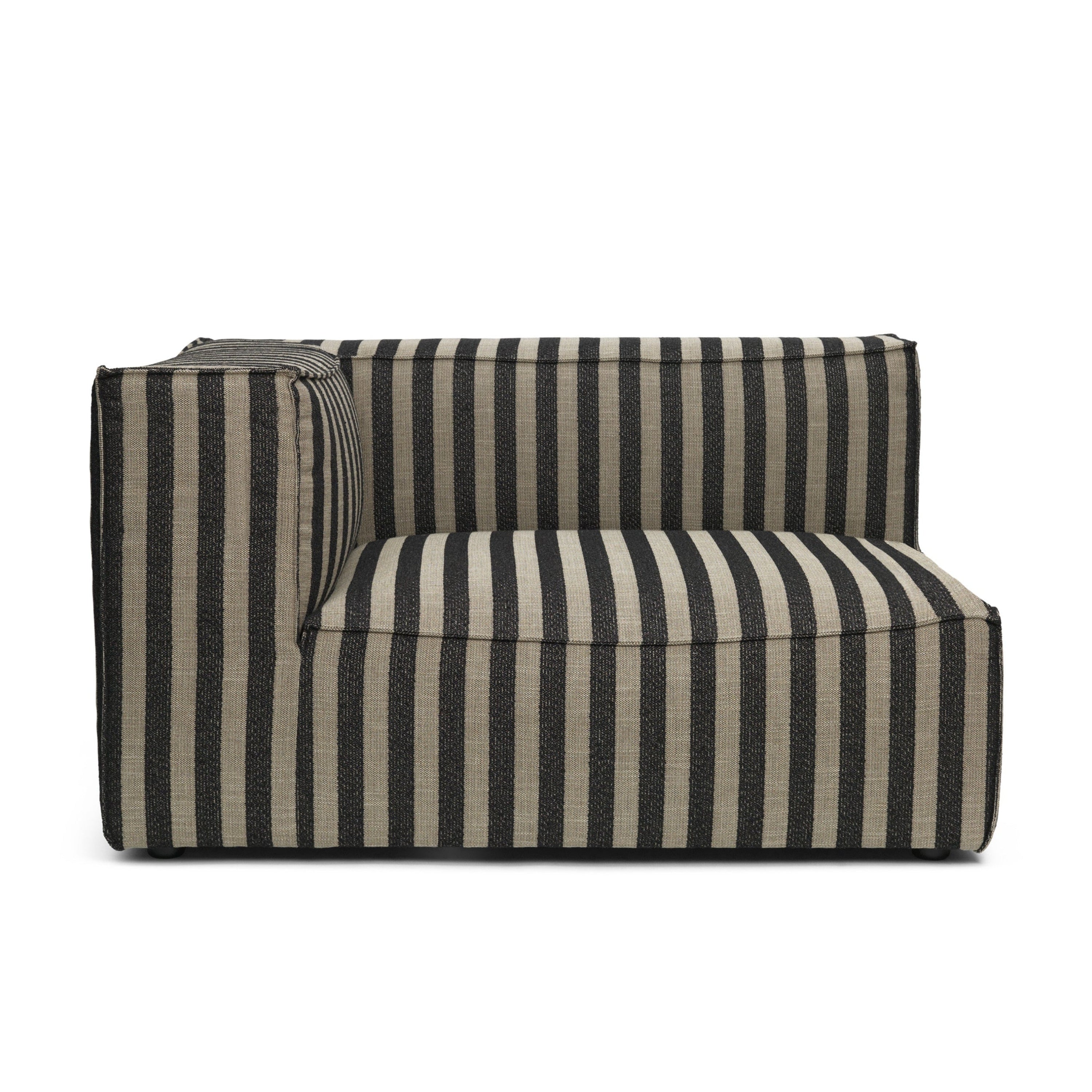 Modulares Sofa CATENA Louisiana - linkes Endelement schwarz mit sandfarbenem Bezug