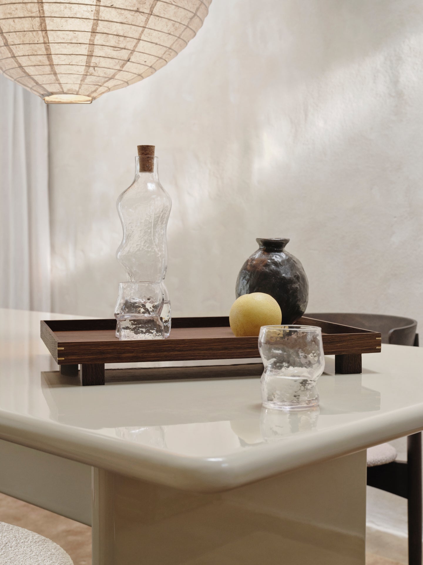 Tray bon wooden smoked oak