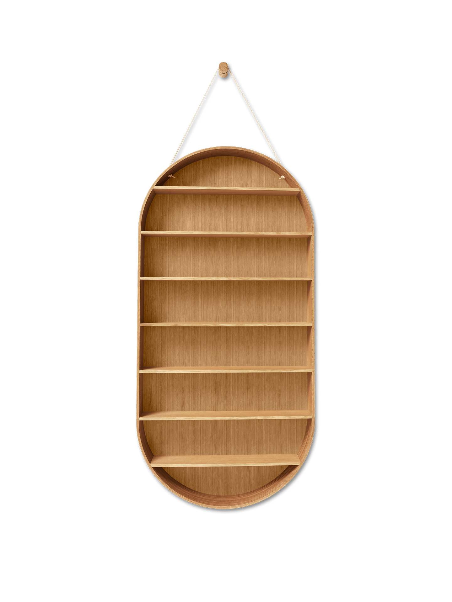OVAL DORM hanging shelf, oiled oak