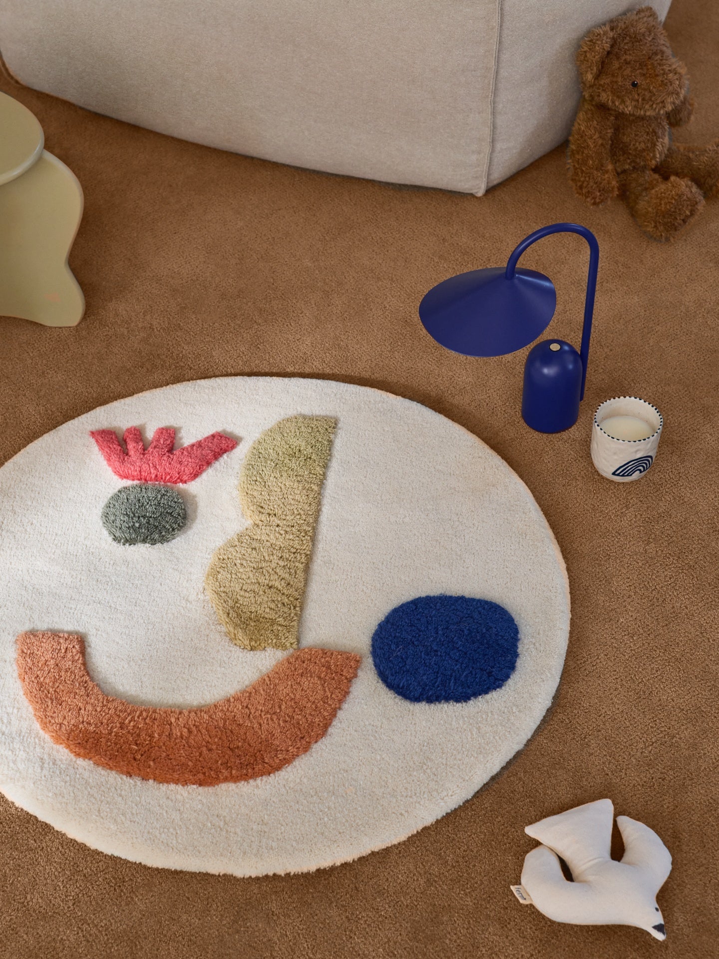 Kinderteppich rund PANTO beige