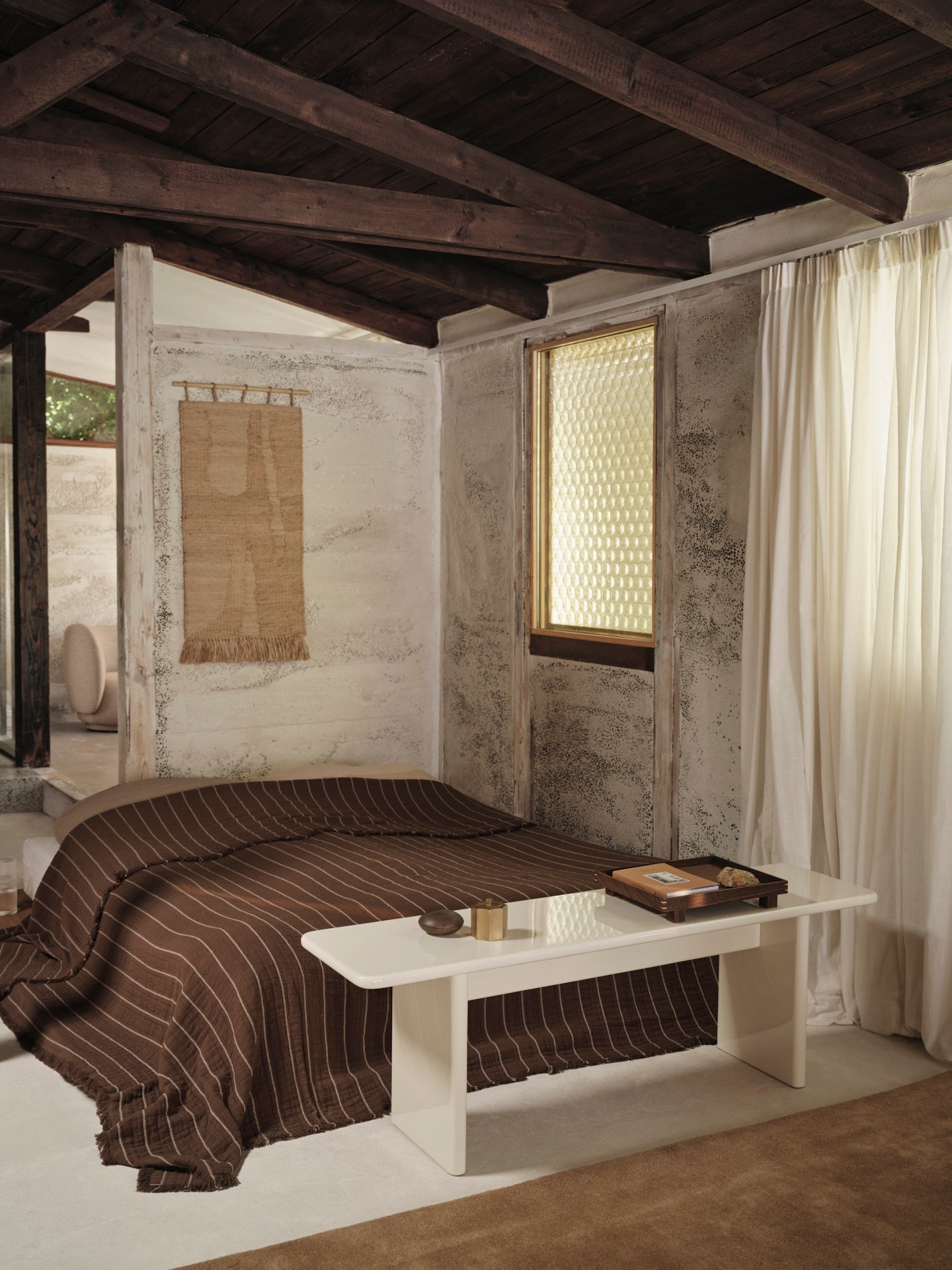 AIRES DOUBLE bedspread brown