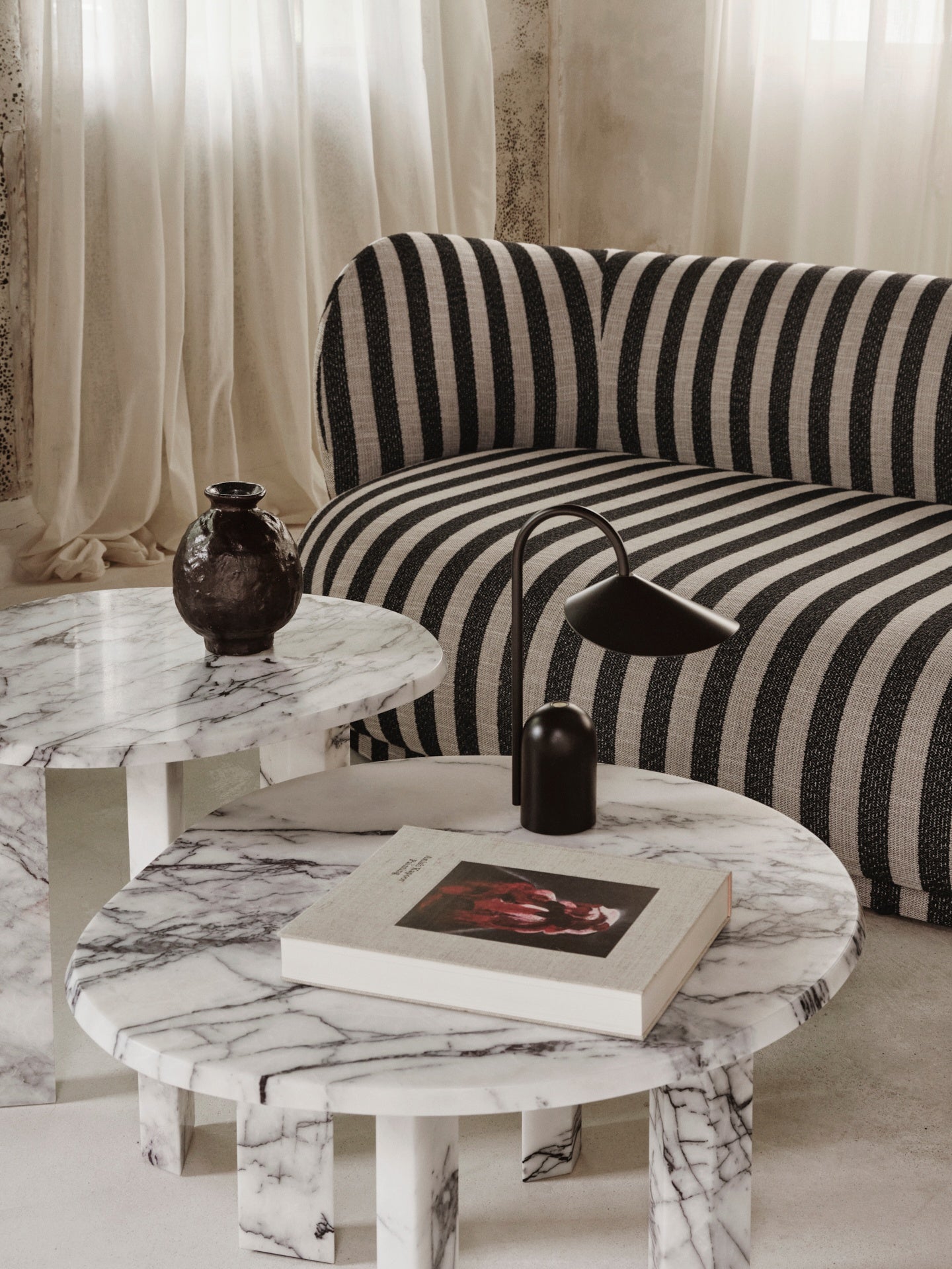 Taula Side Table White Marmor