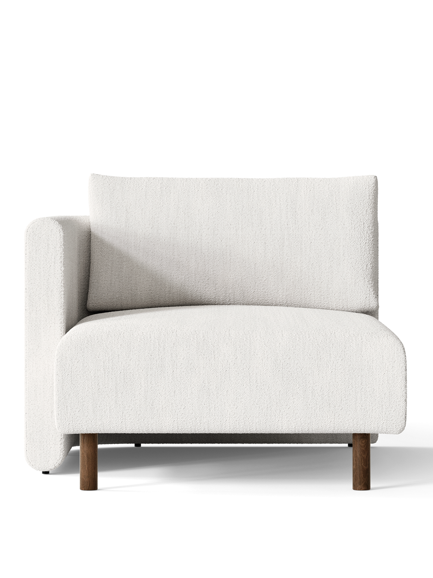 Dase modulares Sofa - links gebrochenes Bouclé gebrochenes Weiß