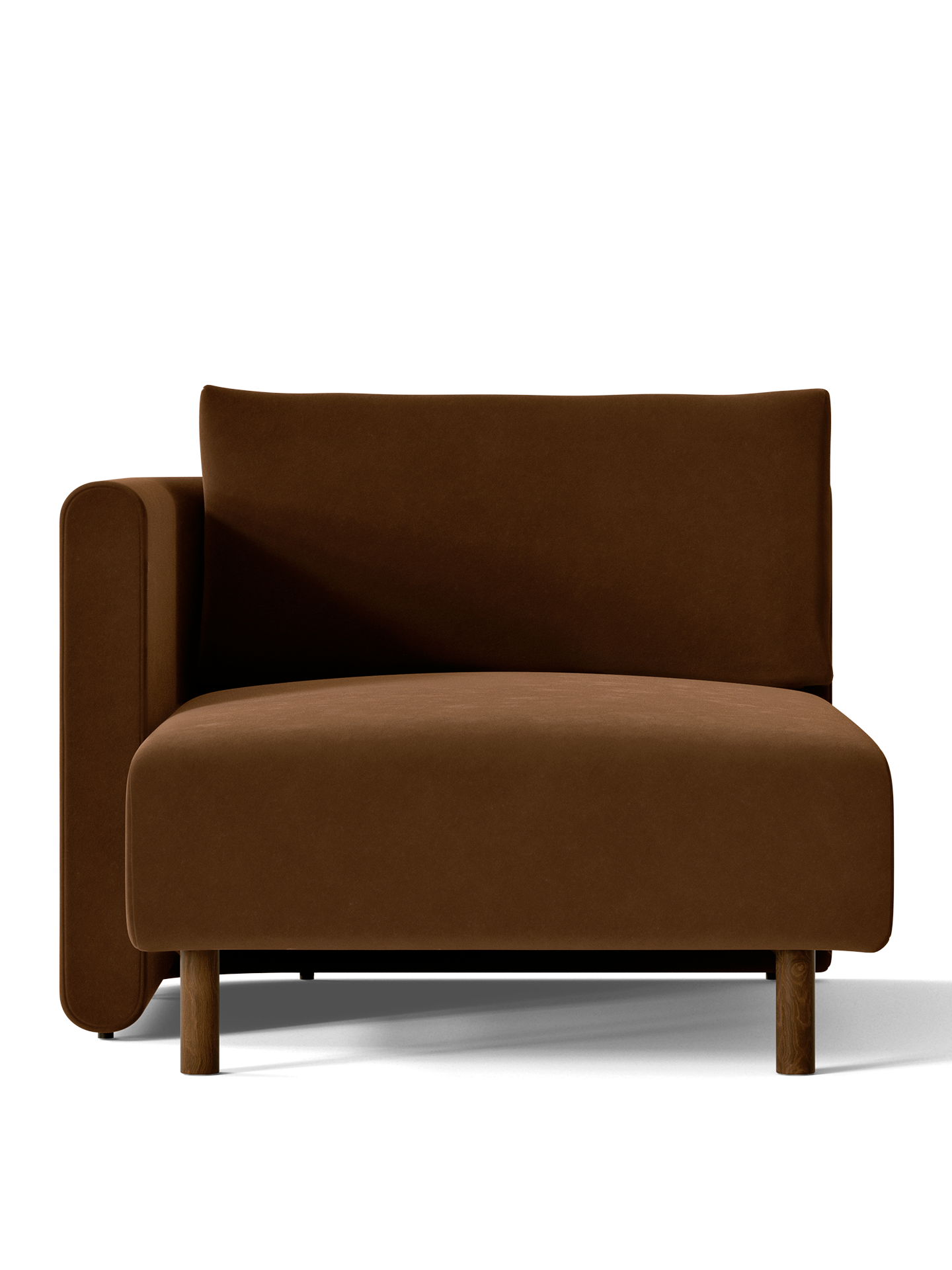 Dase modulares Sofa - Links -Hand -Chaise reichhaltiges Velvet Brown