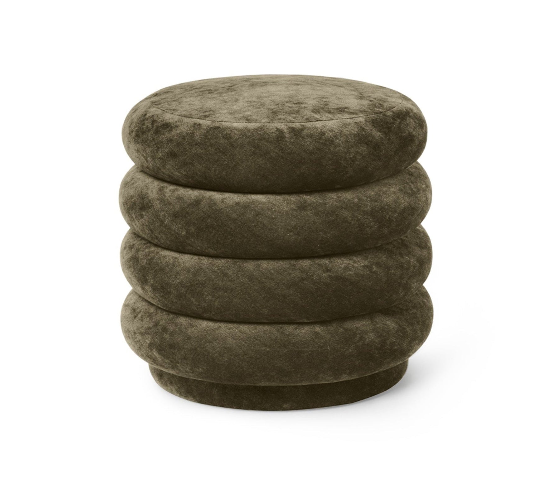 RUNDER FADED Pouf waldgrün