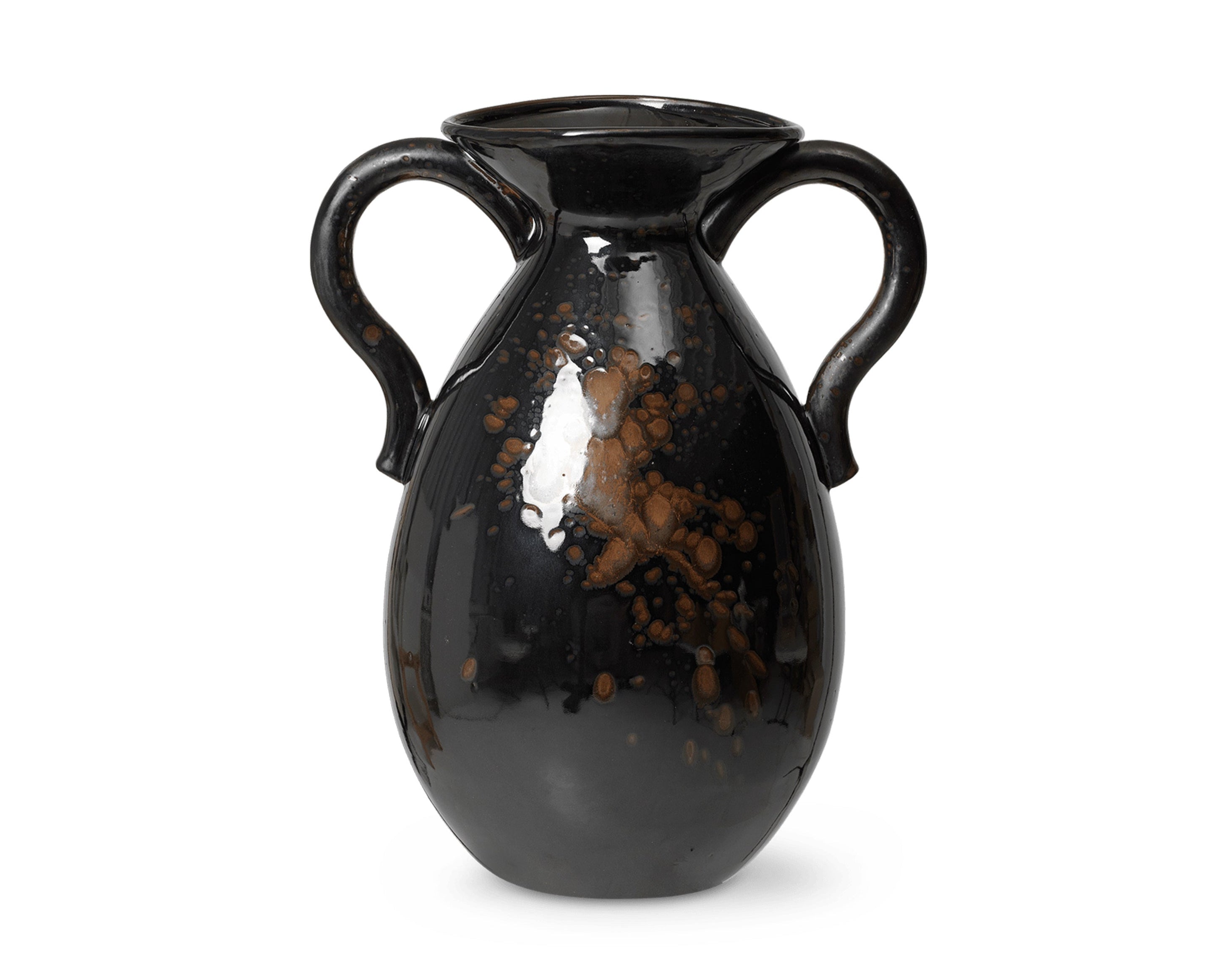 VERSO Bodenvase schwarz mit braun