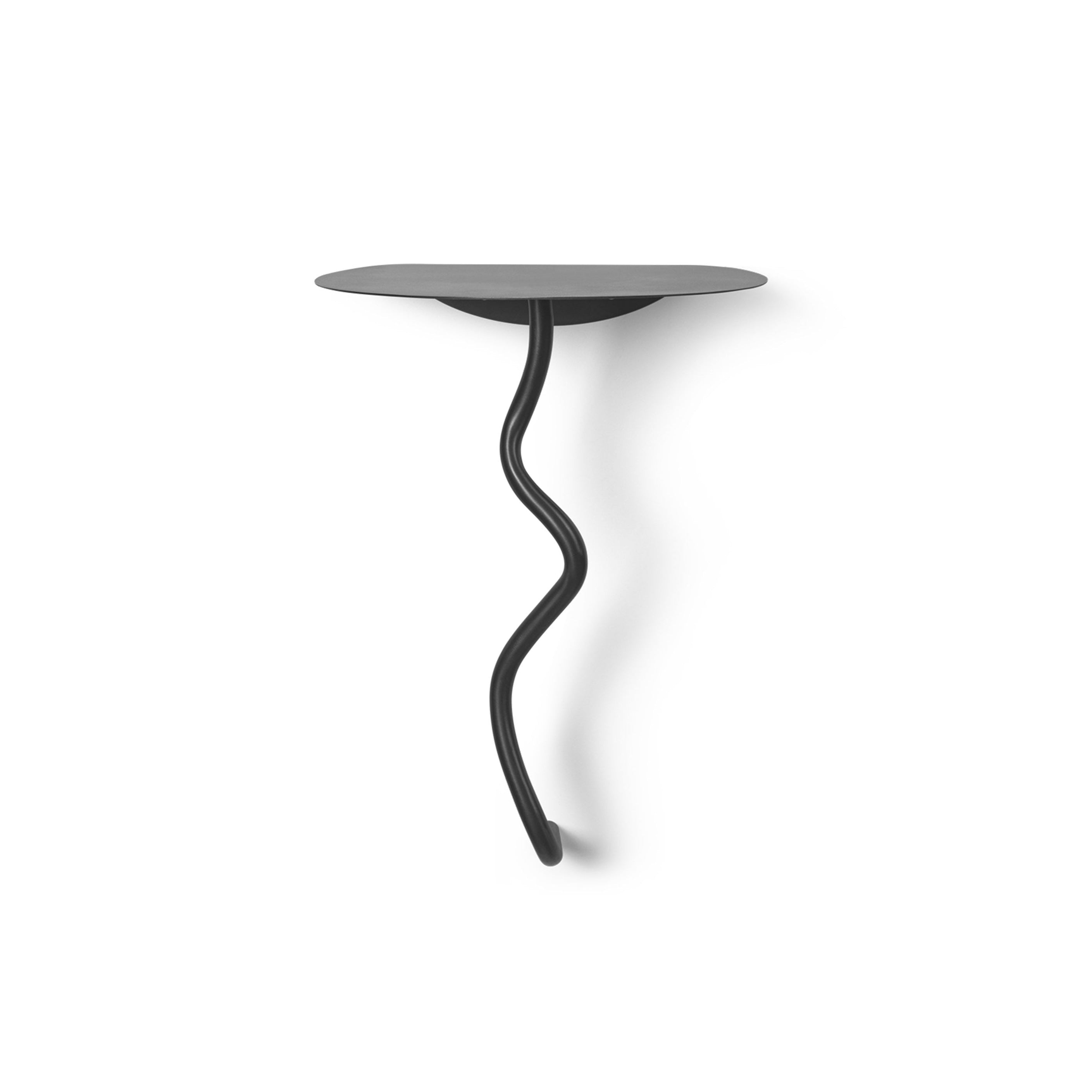 Curvature wall table black brass