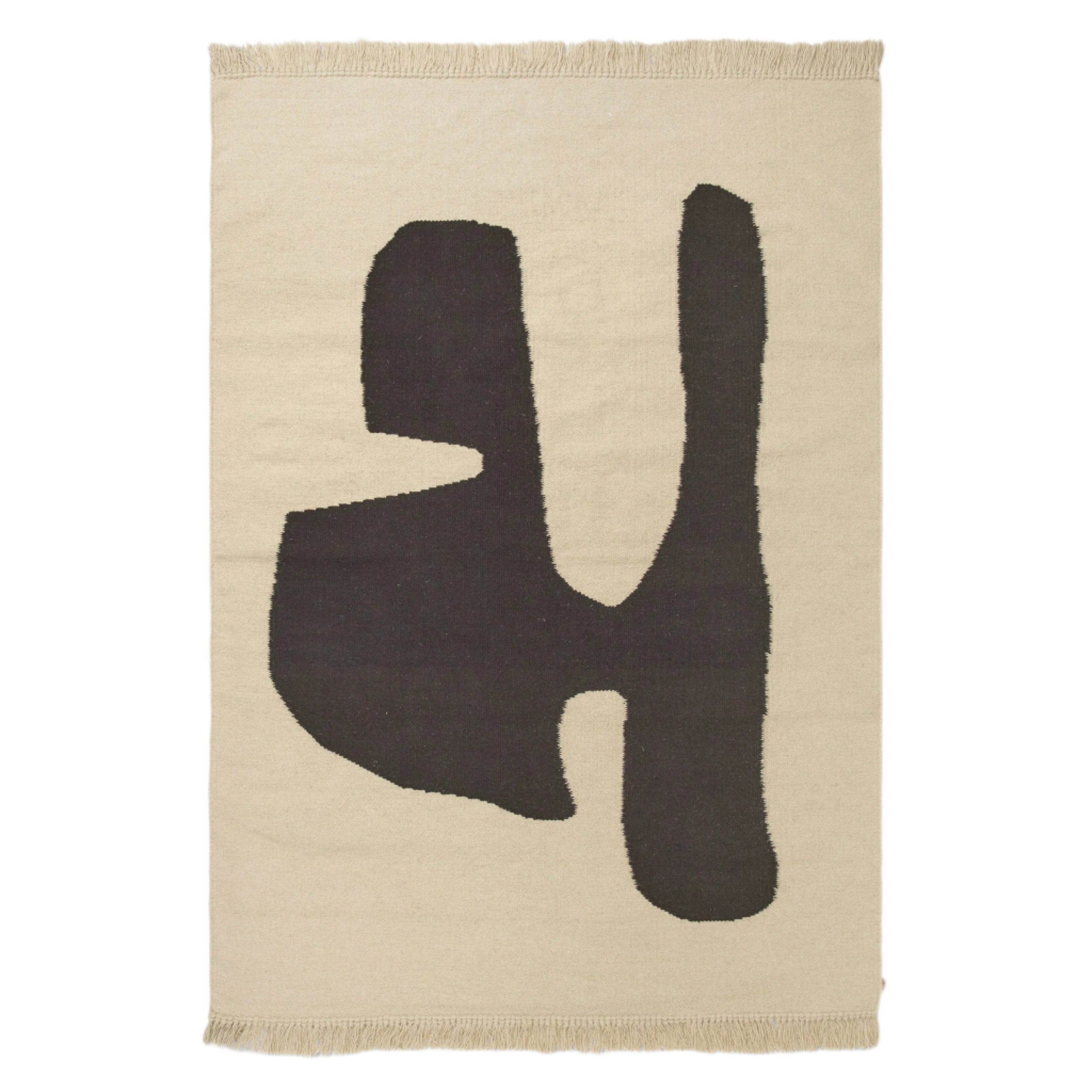 KELIM LAY brown rug with beige