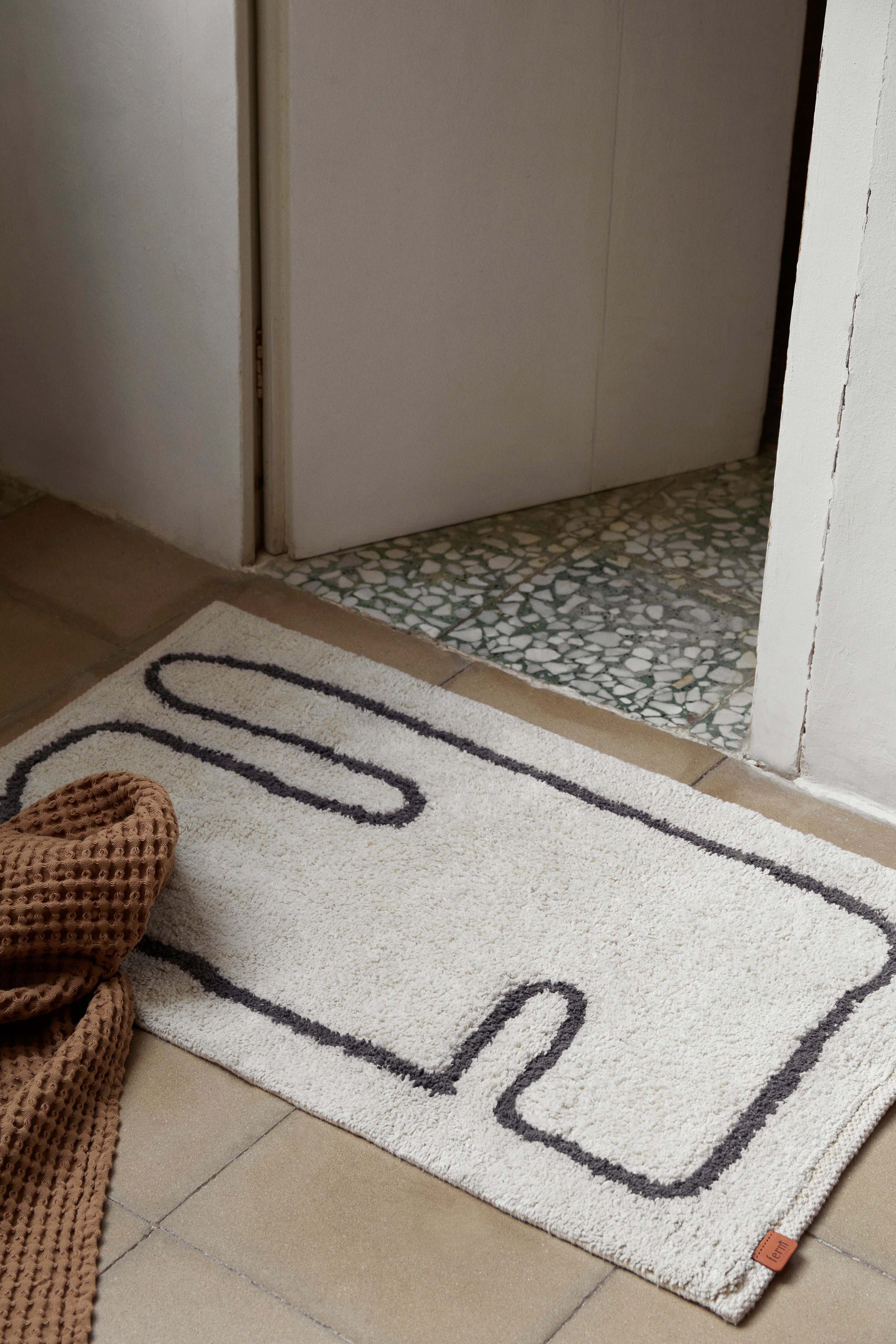 Waschbarer Teppich in Cremeweiß