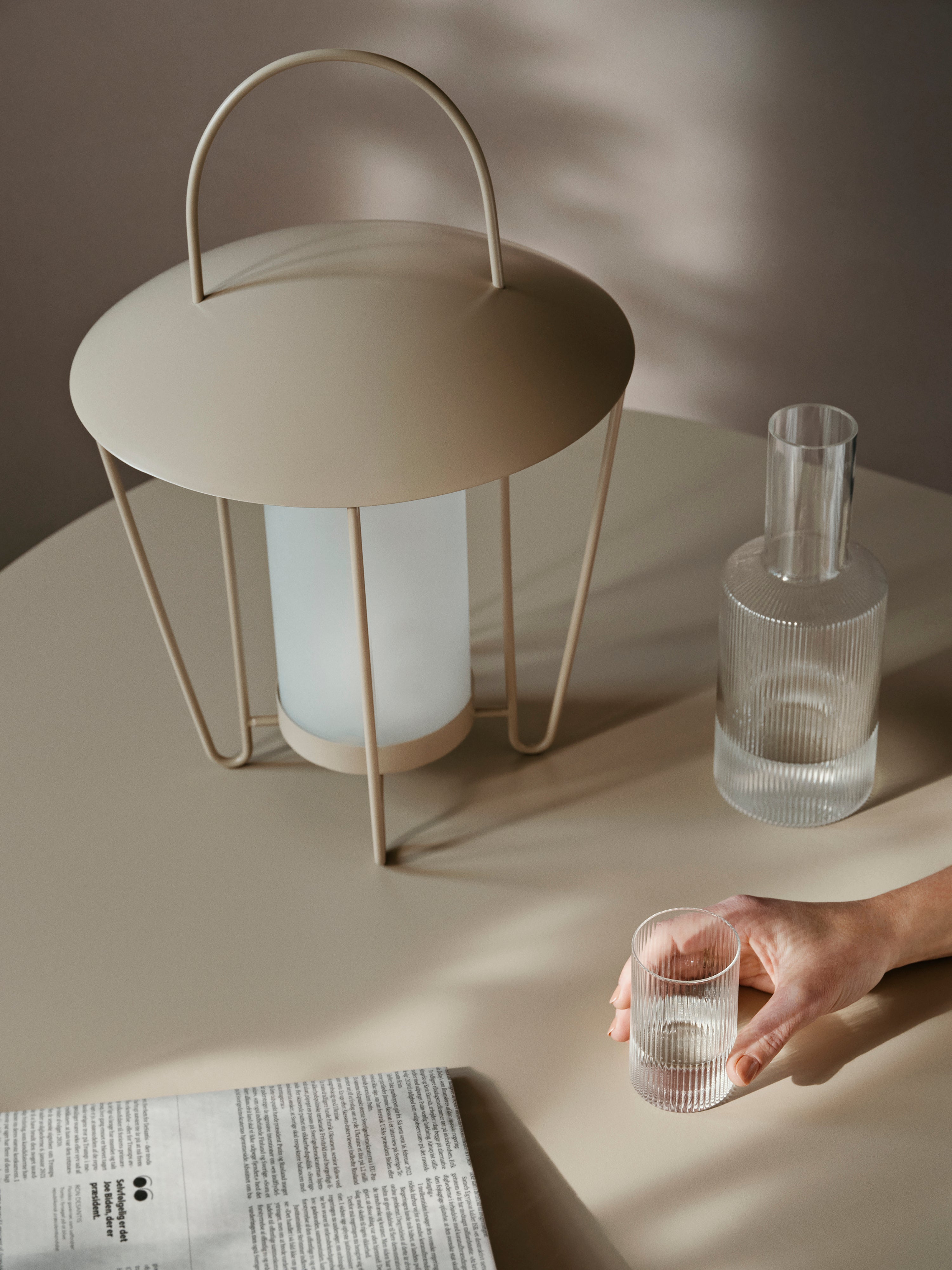 ABRI beige Laterne
