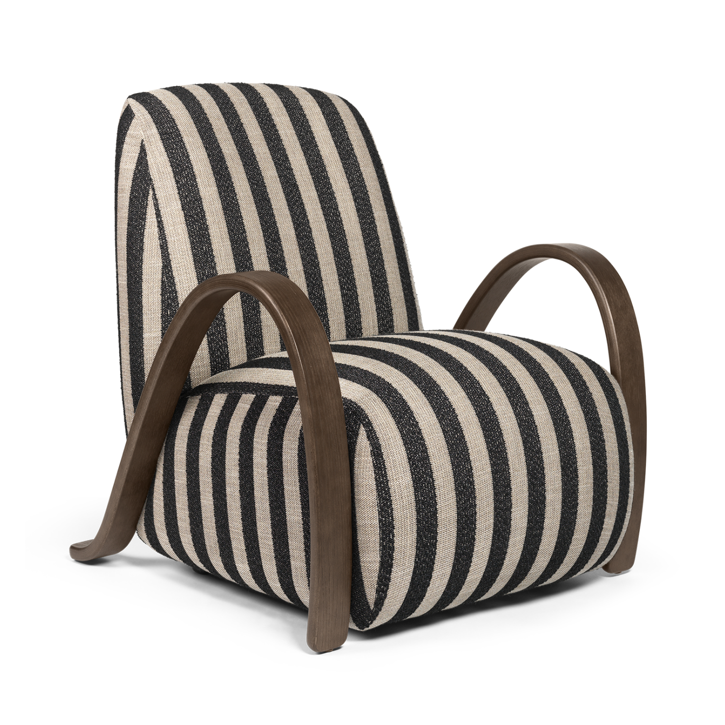 Sessel BUUR LOUNGE Louisiana schwarz mit sandfarbenem Bezug