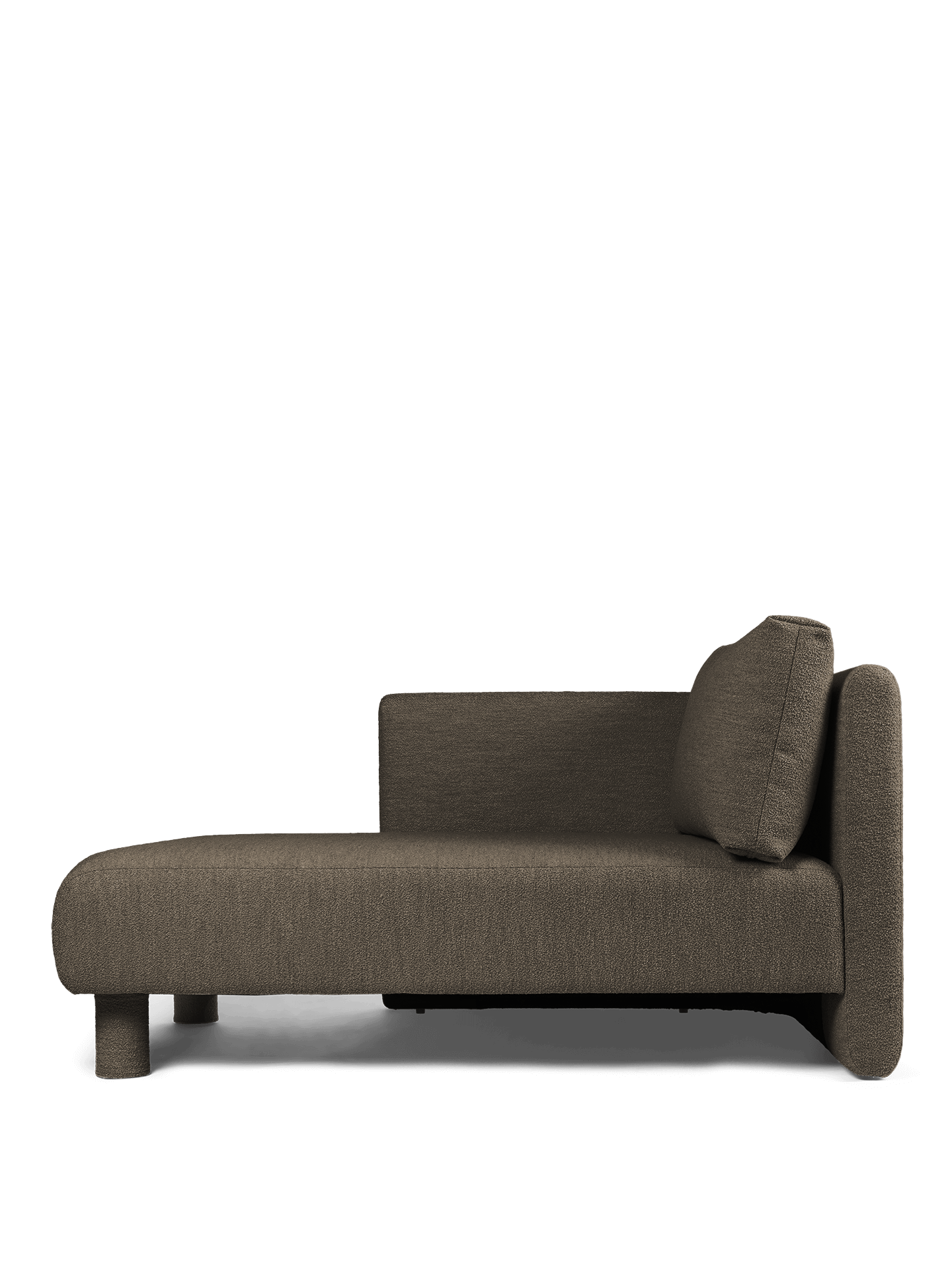 Dase modulares Sofa - links - handhandelte weiche Bouclé dunkelbraun